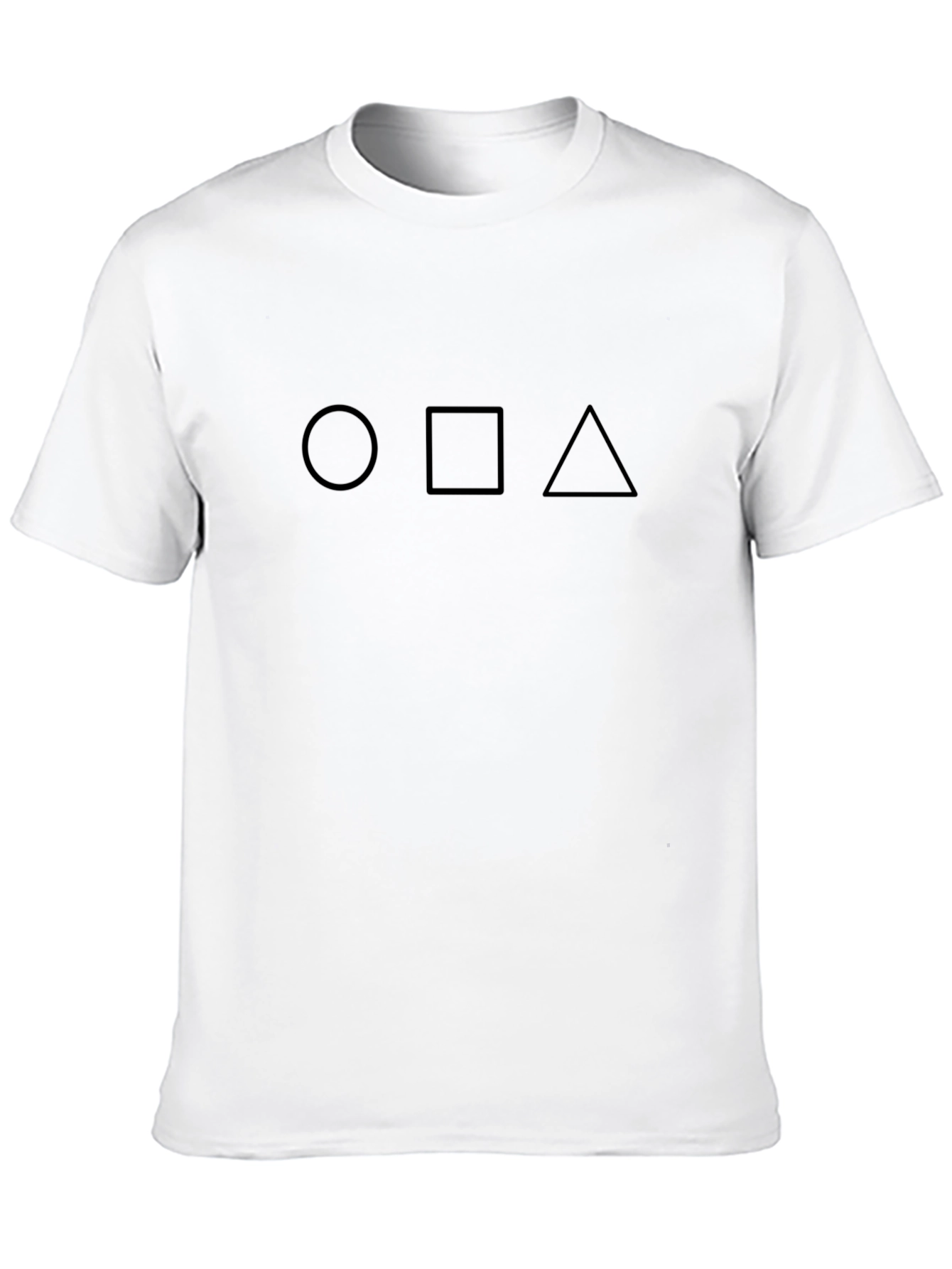 Minimalist Geometric Shapes Graphic Tee - Black