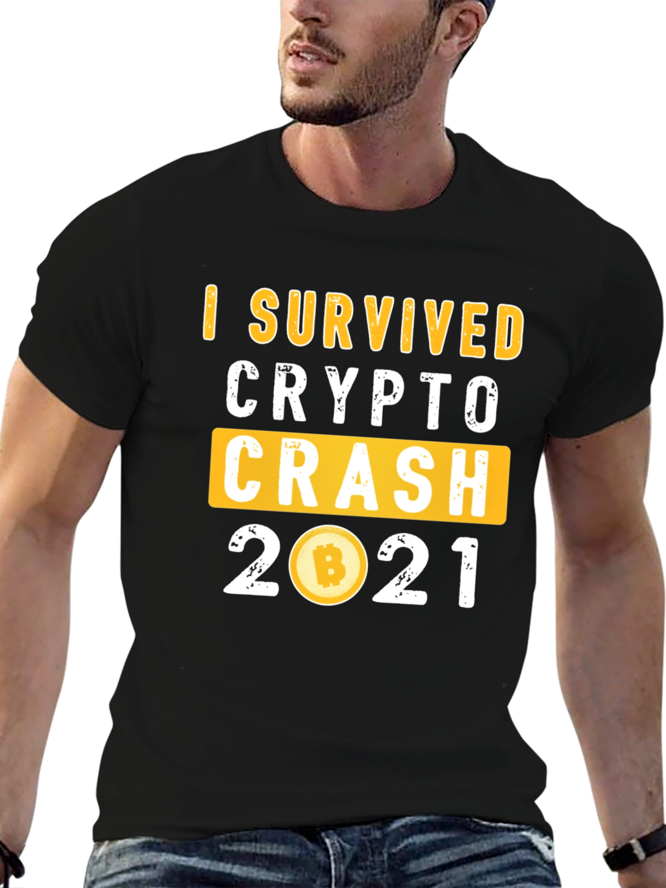 I Survived Crypto Crash 2021 Black T-Shirt