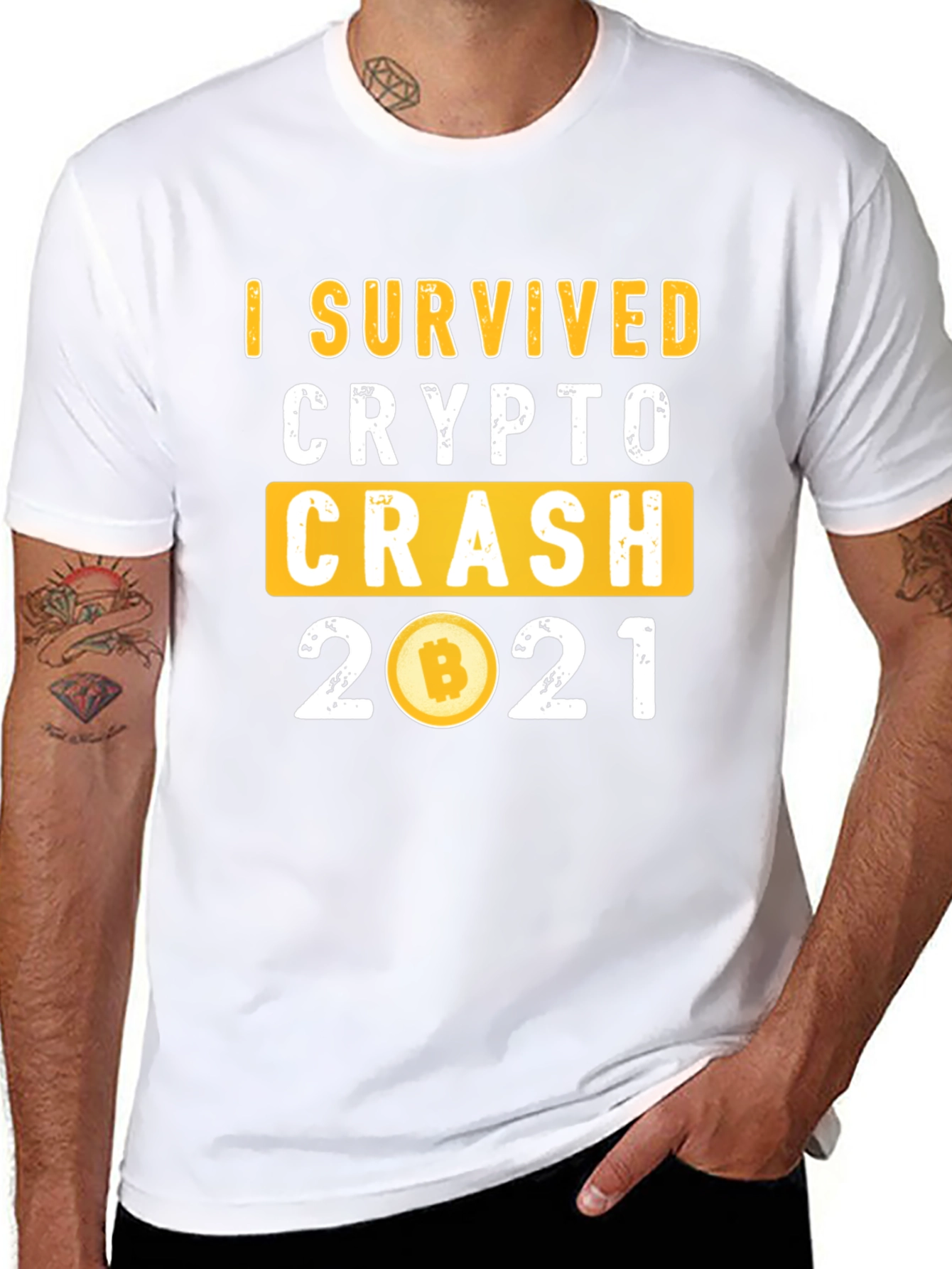 I Survived Crypto Crash 2021 Black T-Shirt