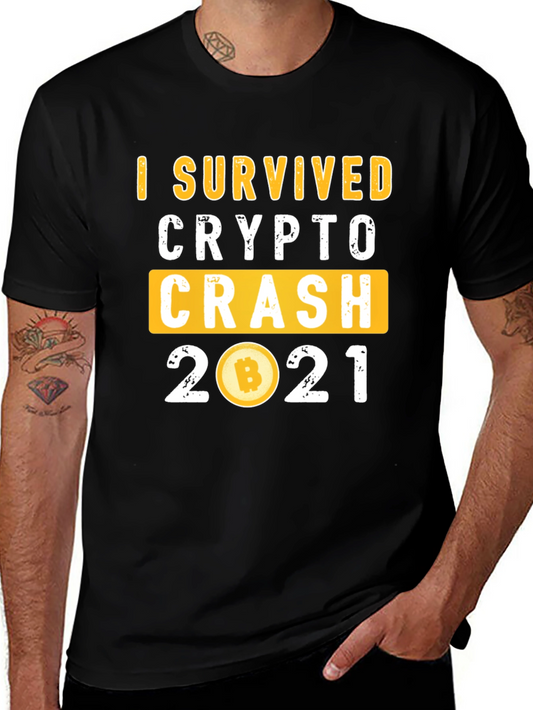I Survived Crypto Crash 2021 Black T-Shirt