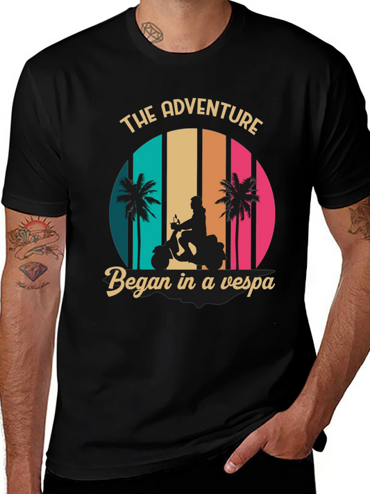 Adventure Vespa Graphic Tee - Retro Style