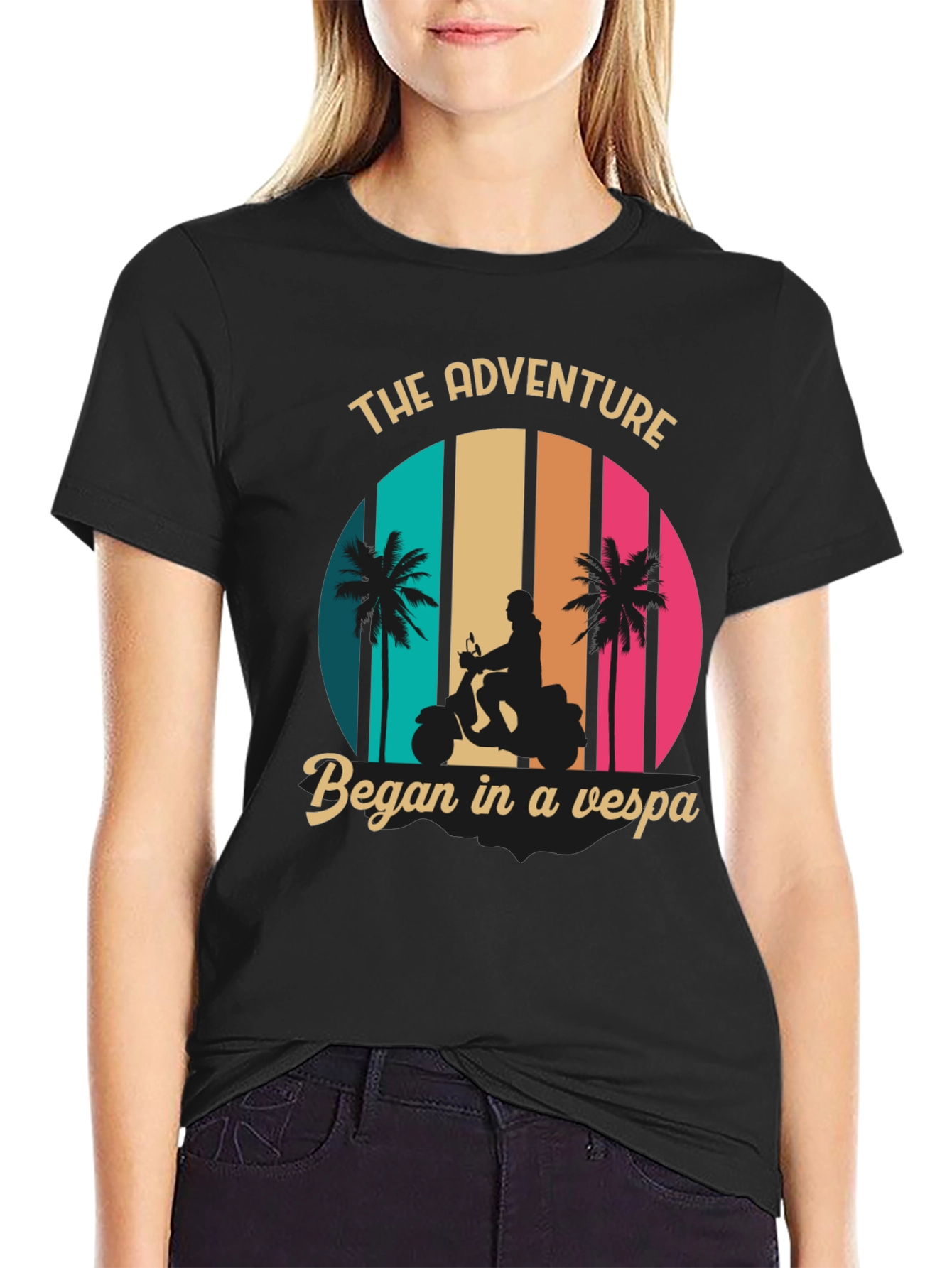Adventure Vespa Graphic Tee - Retro Style