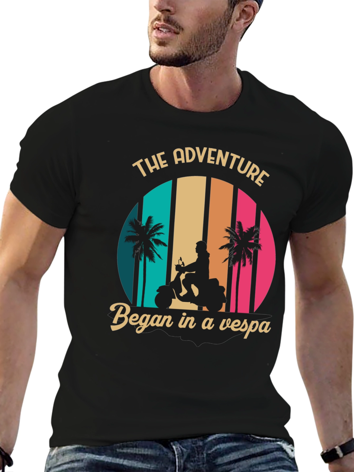 Adventure Vespa Graphic Tee - Retro Style