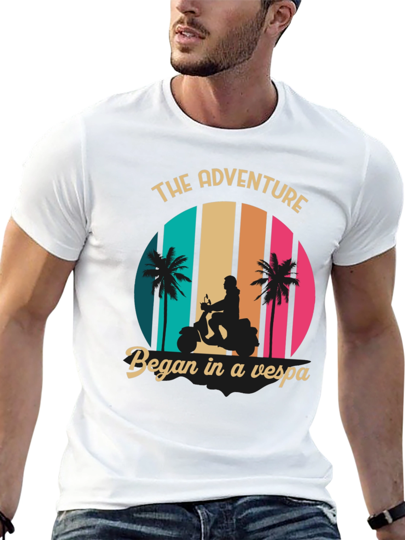Adventure Vespa Graphic Tee - Retro Style