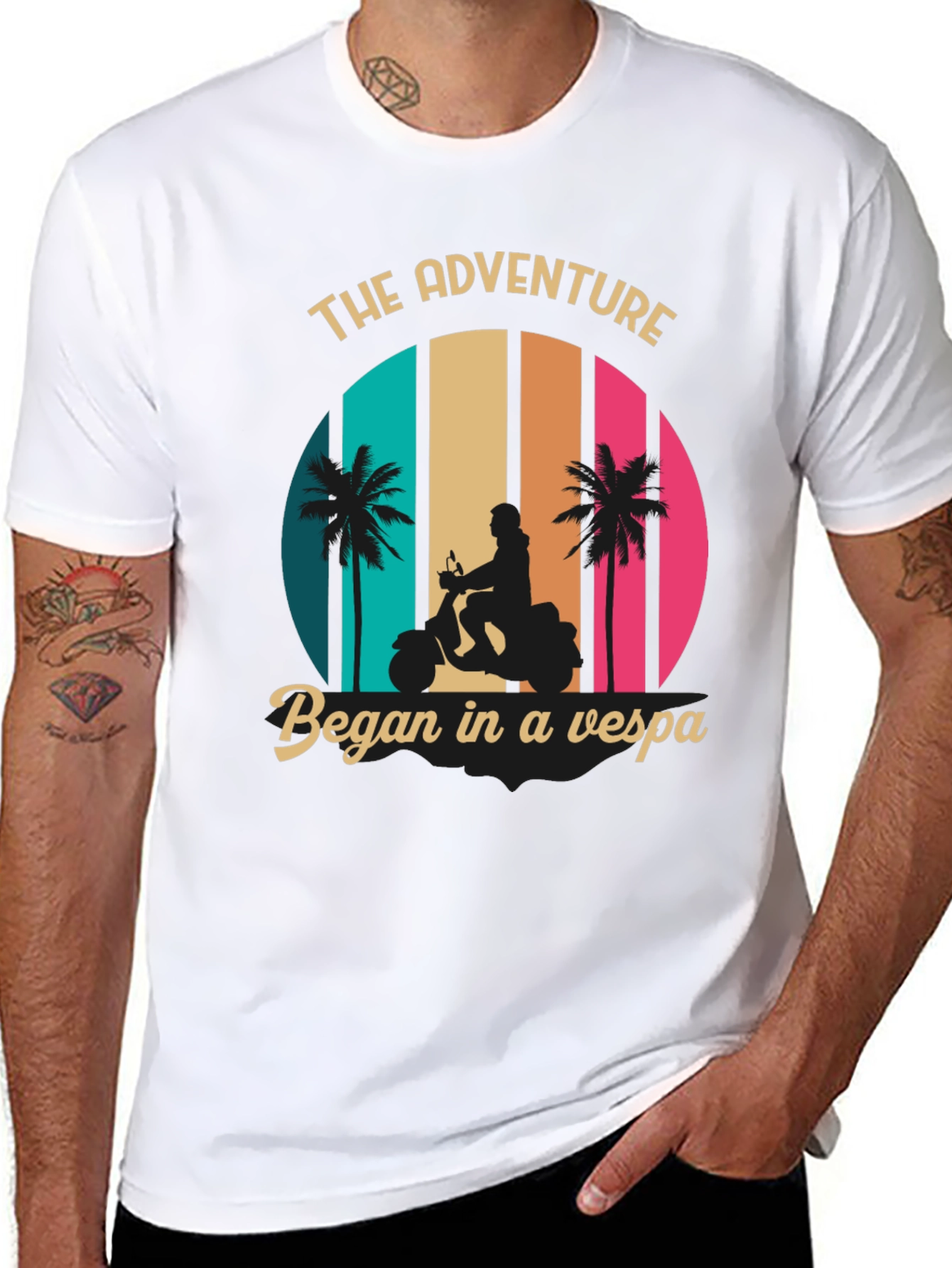 Adventure Vespa Graphic Tee - Retro Style