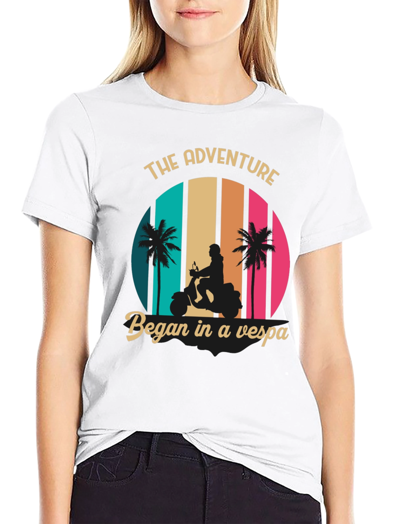 Adventure Vespa Graphic Tee - Retro Style