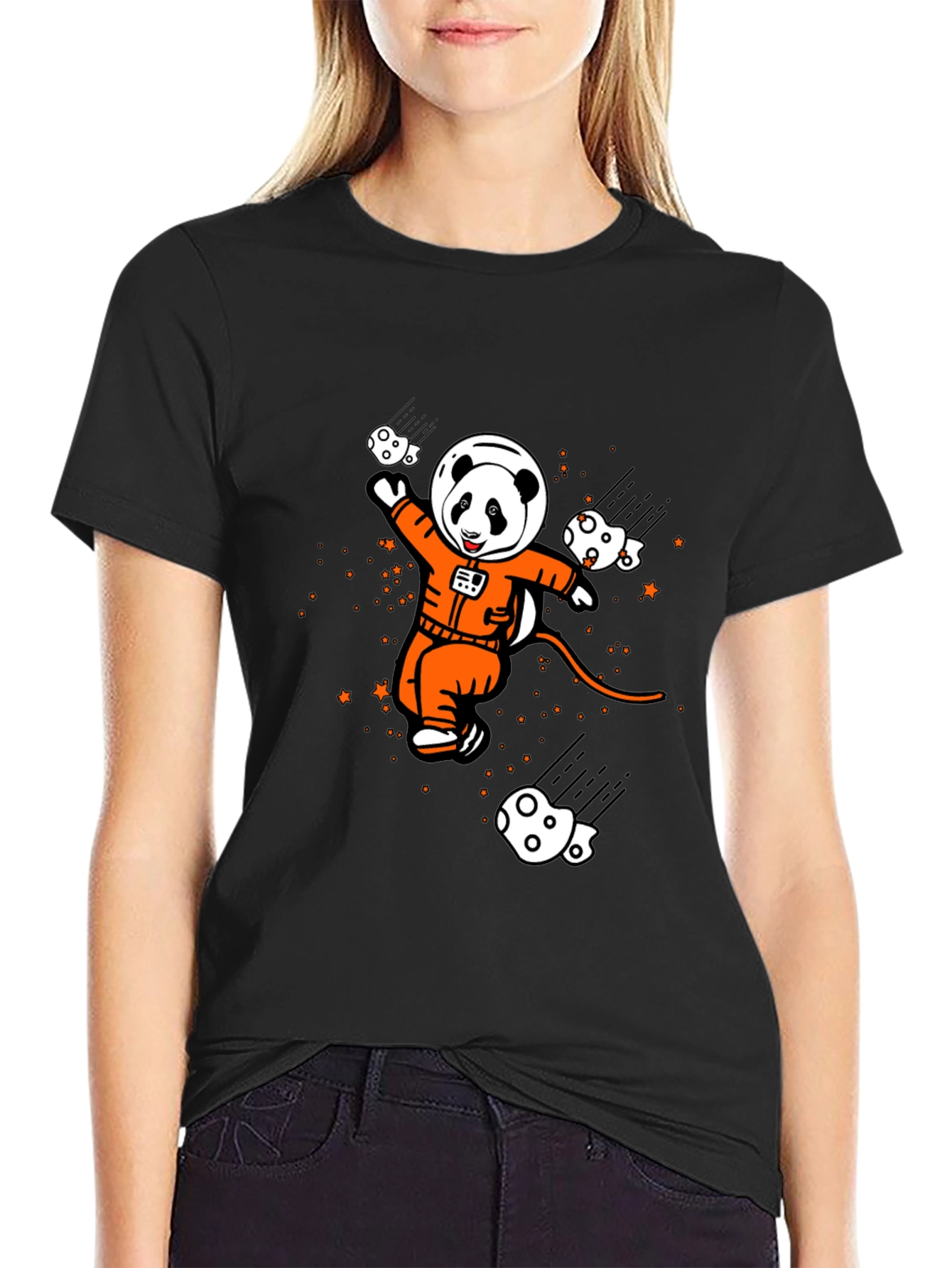 Panda Astronaut Graphic T-Shirt - Space Adventure Style
