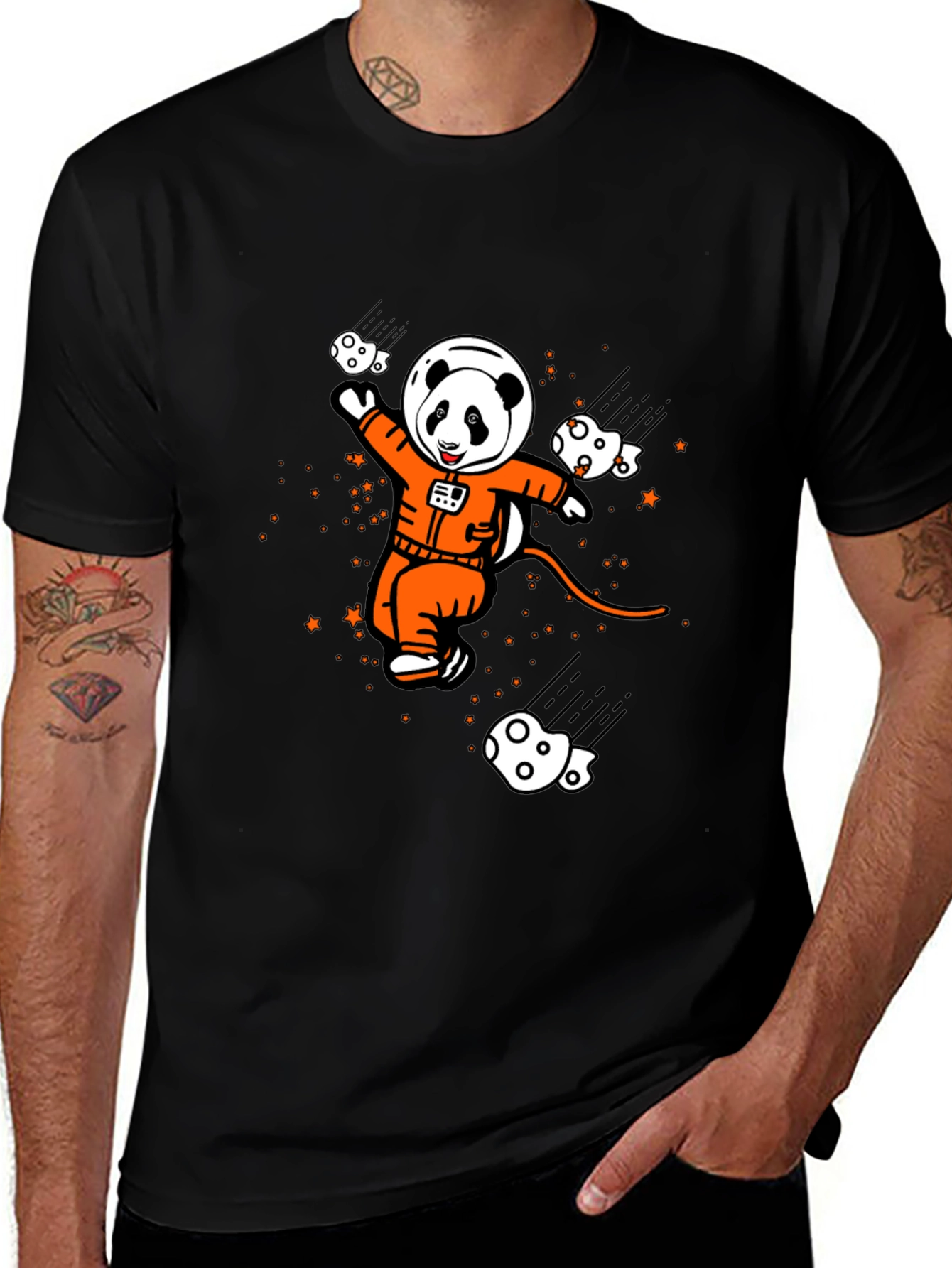 Panda Astronaut Graphic T-Shirt - Space Adventure Style