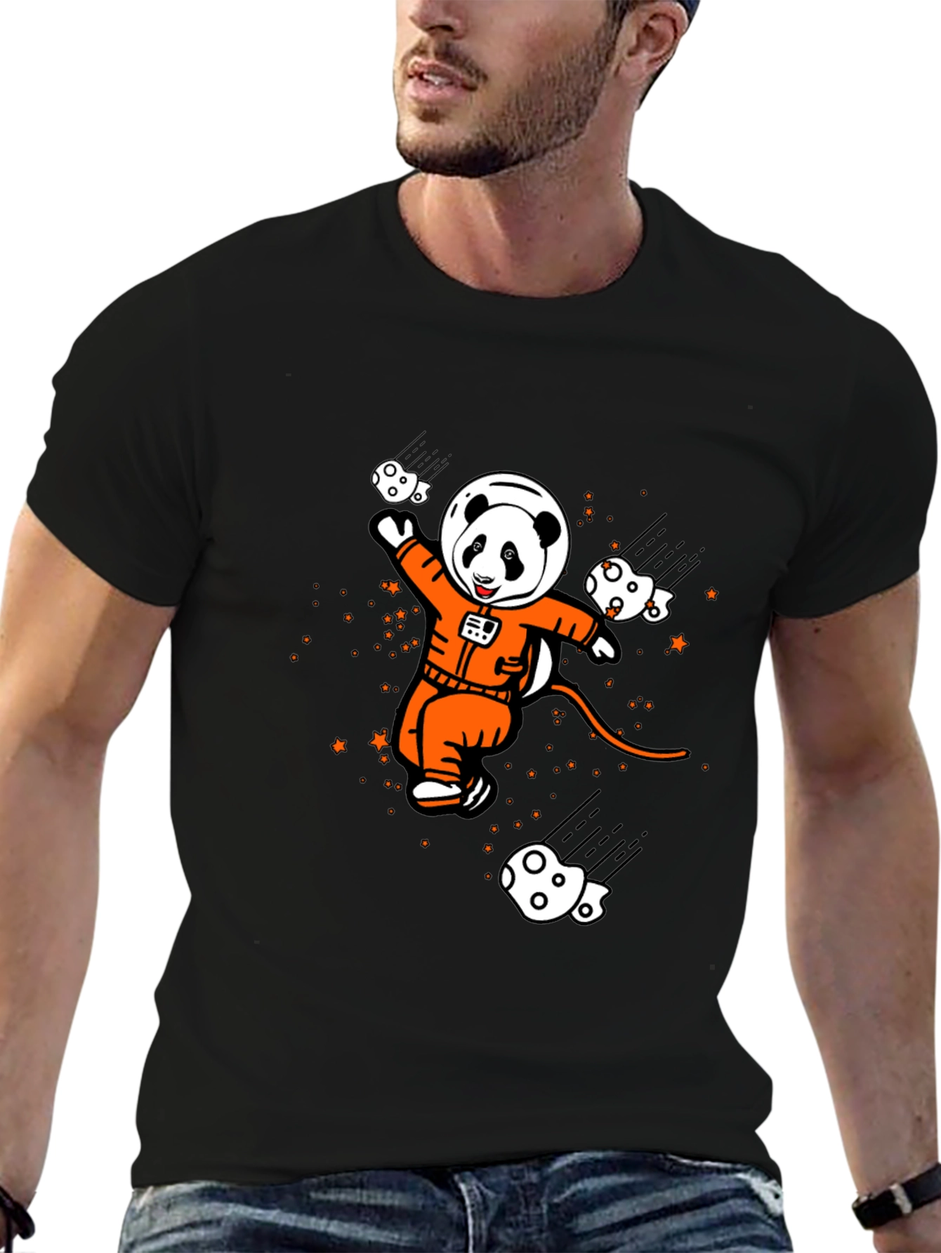 Panda Astronaut Graphic T-Shirt - Space Adventure Style