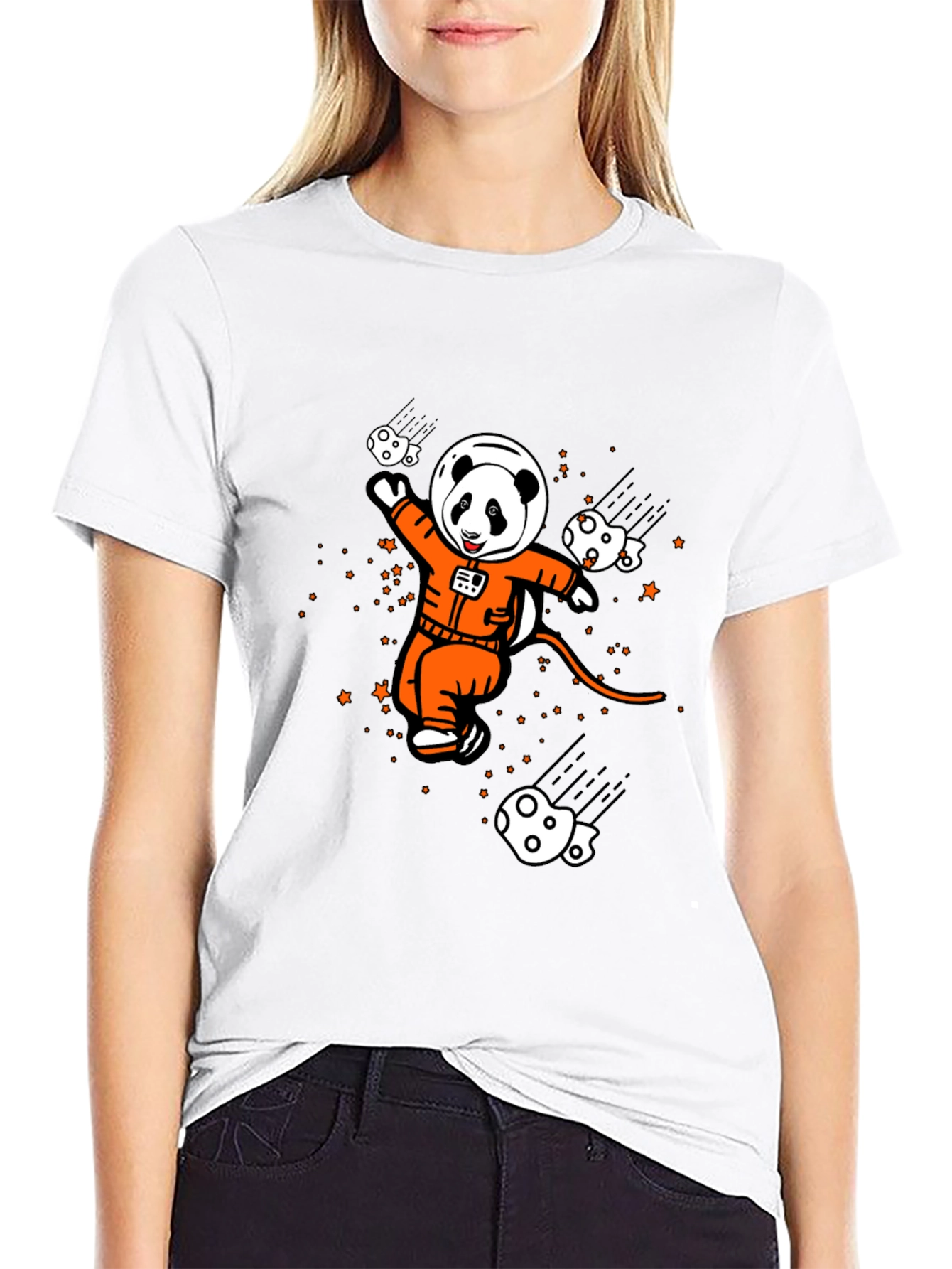 Panda Astronaut Graphic T-Shirt - Space Adventure Style