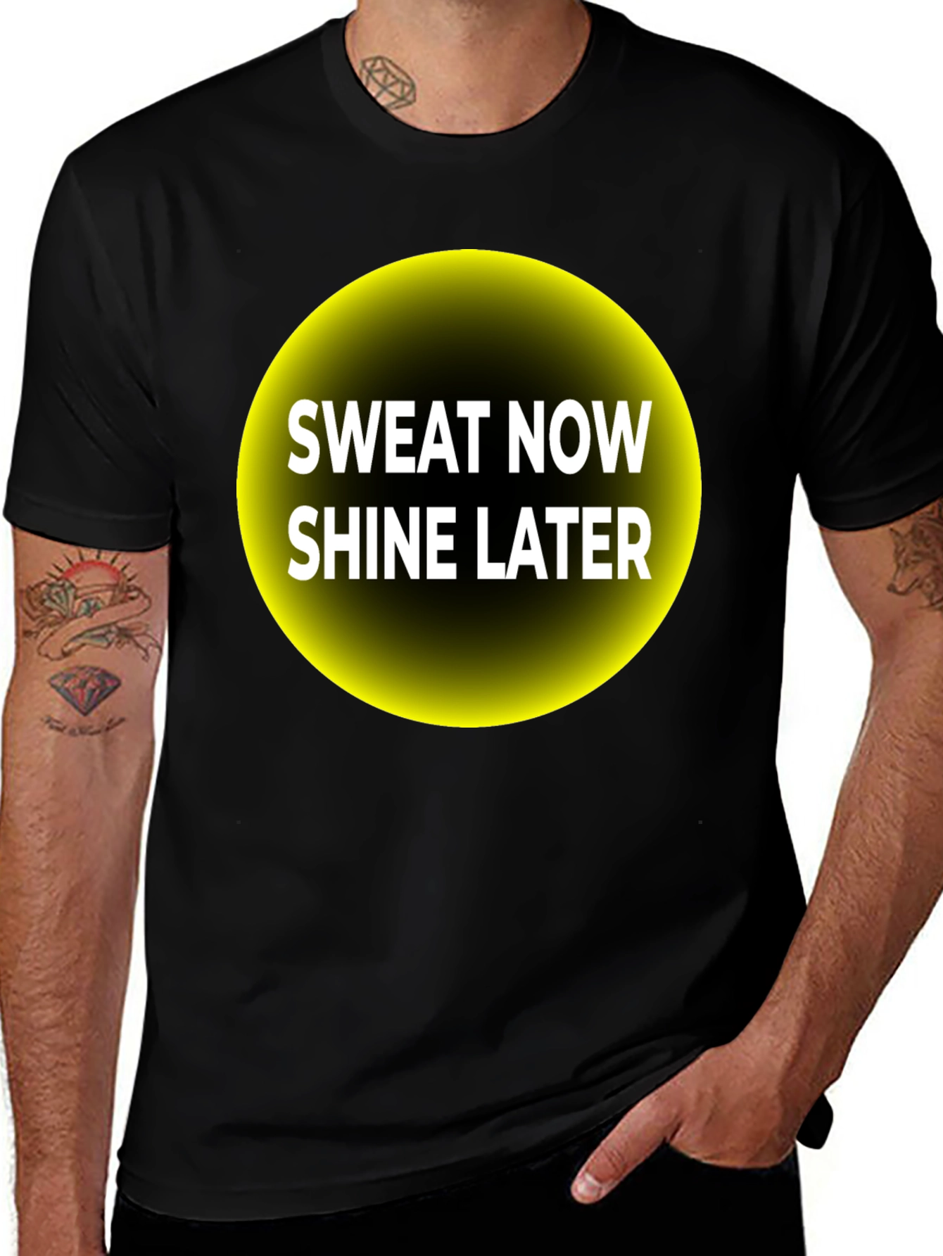 Sweat Now Shine Later Graphic Tee - Black T-Shirt