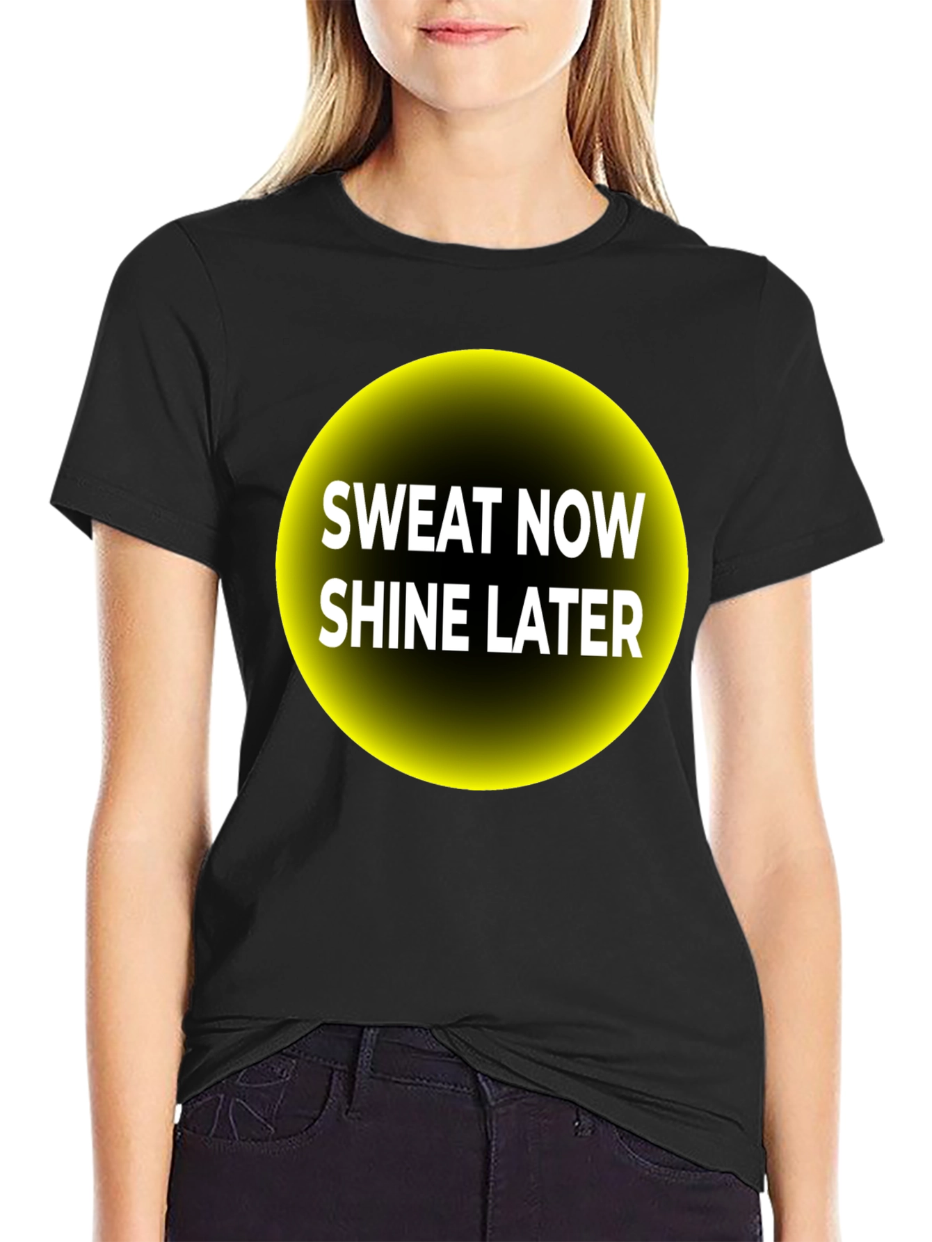 Sweat Now Shine Later Graphic Tee - Black T-Shirt