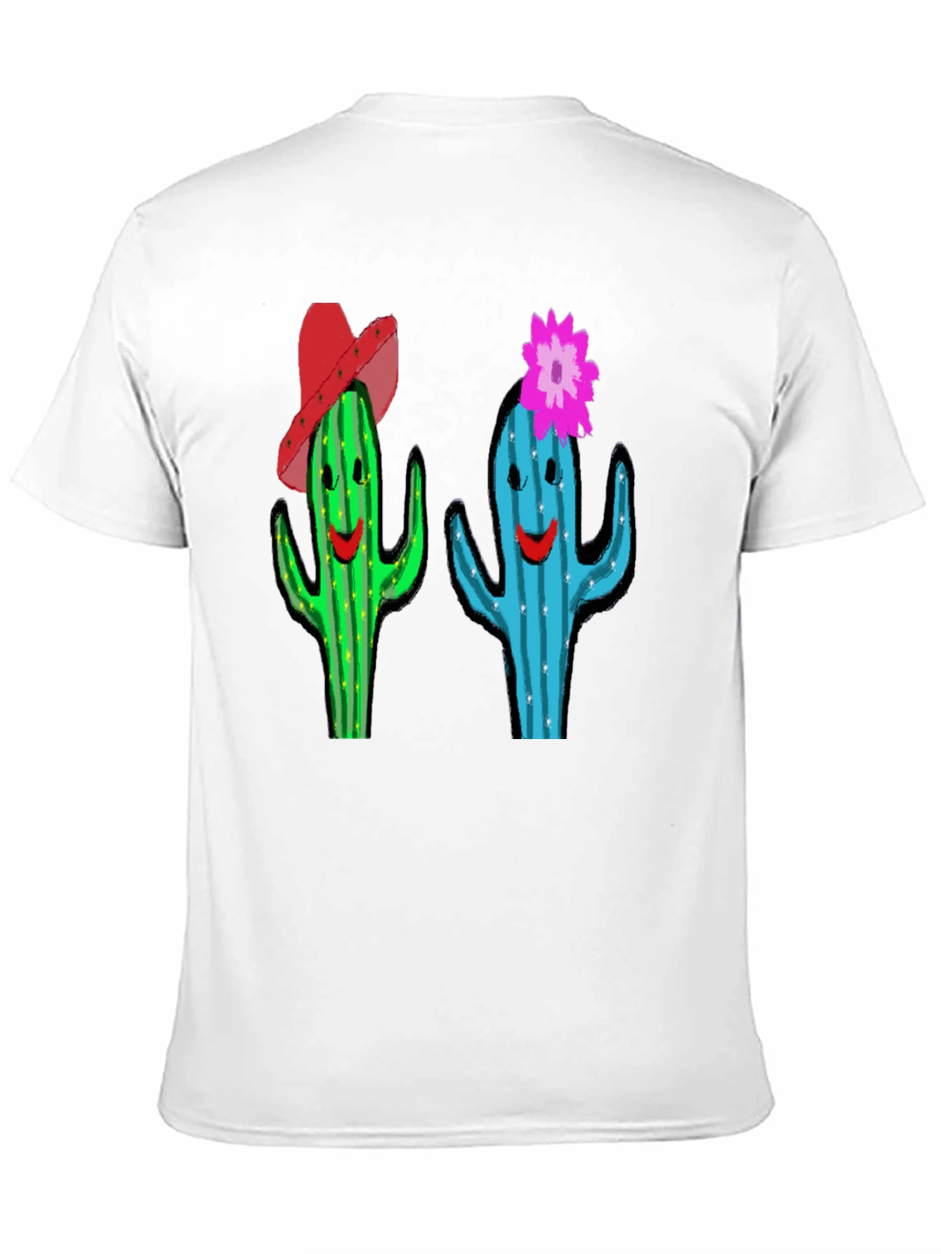 Cactus Couple Graphic Tee - Black Cotton