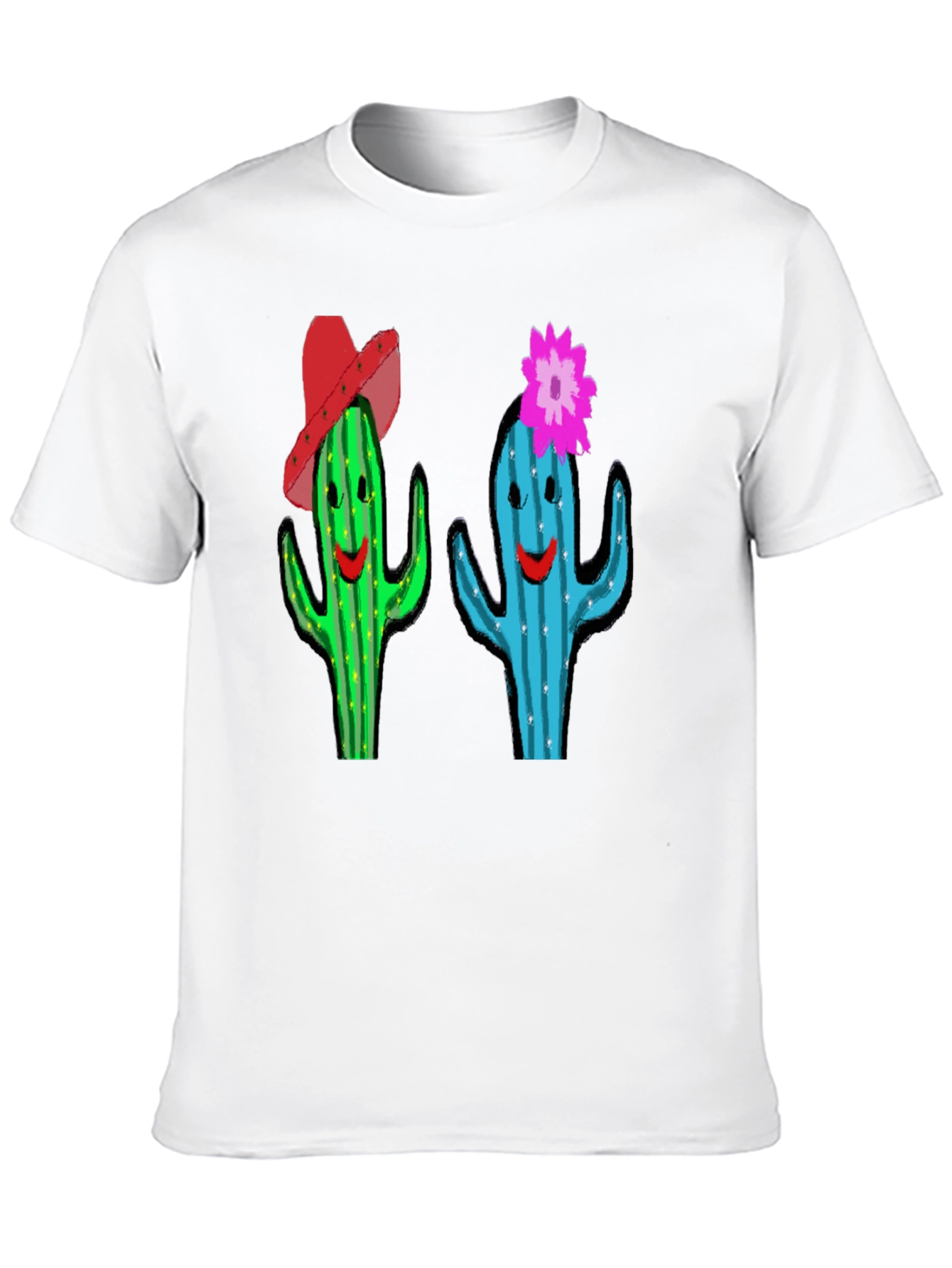 Cactus Couple Graphic Tee - Black Cotton