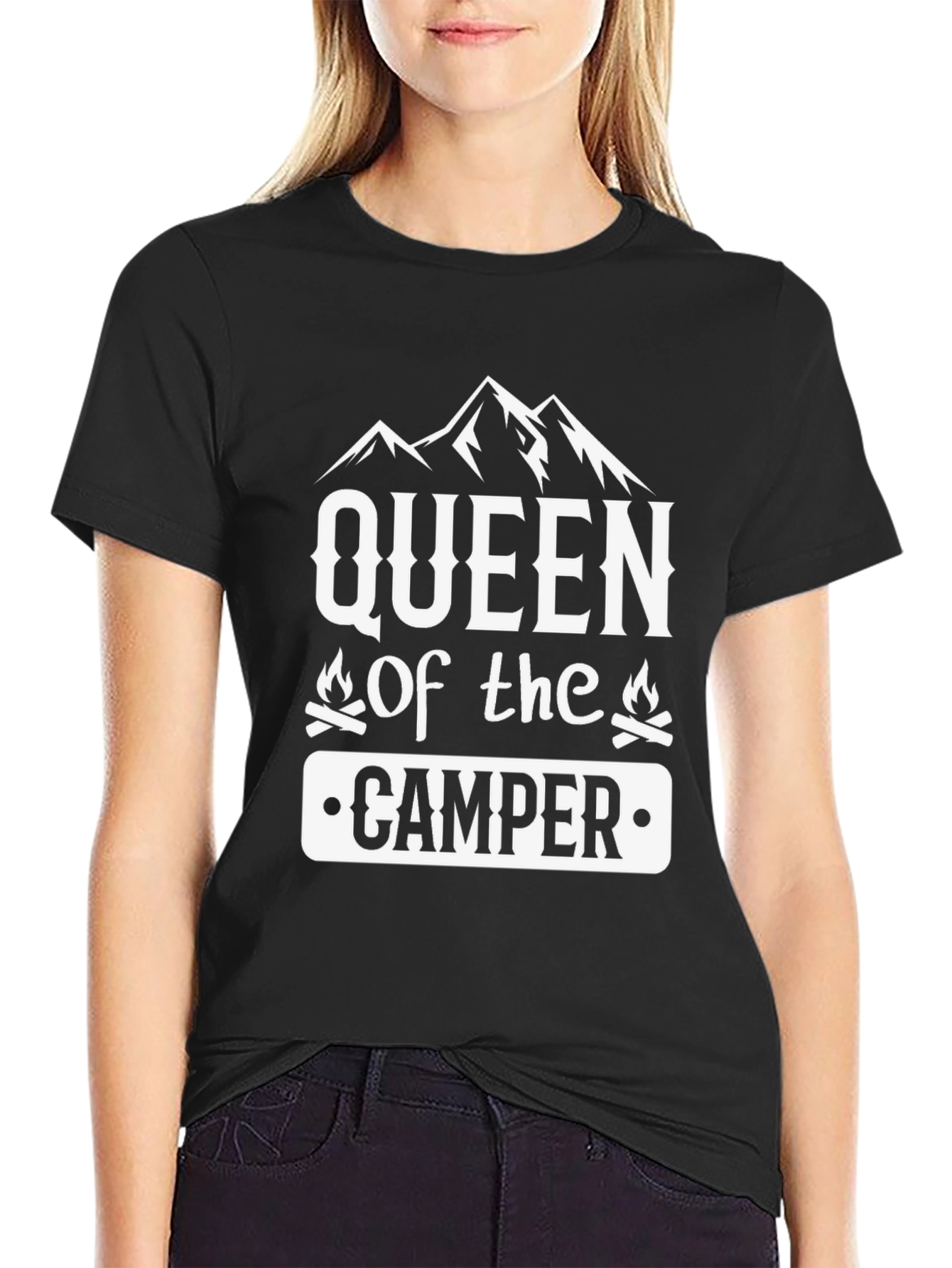 Queen of the Camper Black T-Shirt