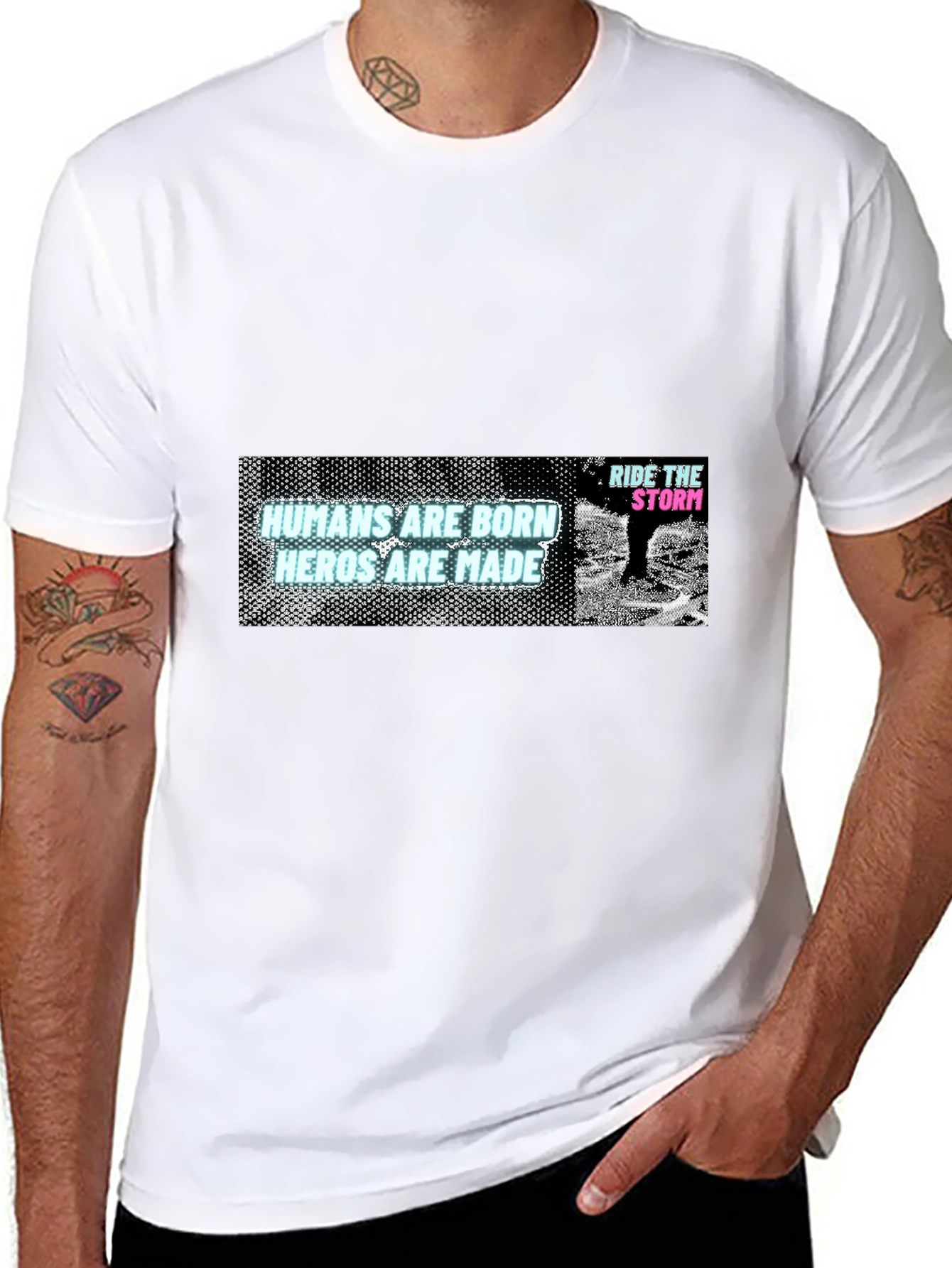 Humans Are Born Heroes Are Made Graphic T-Shirt