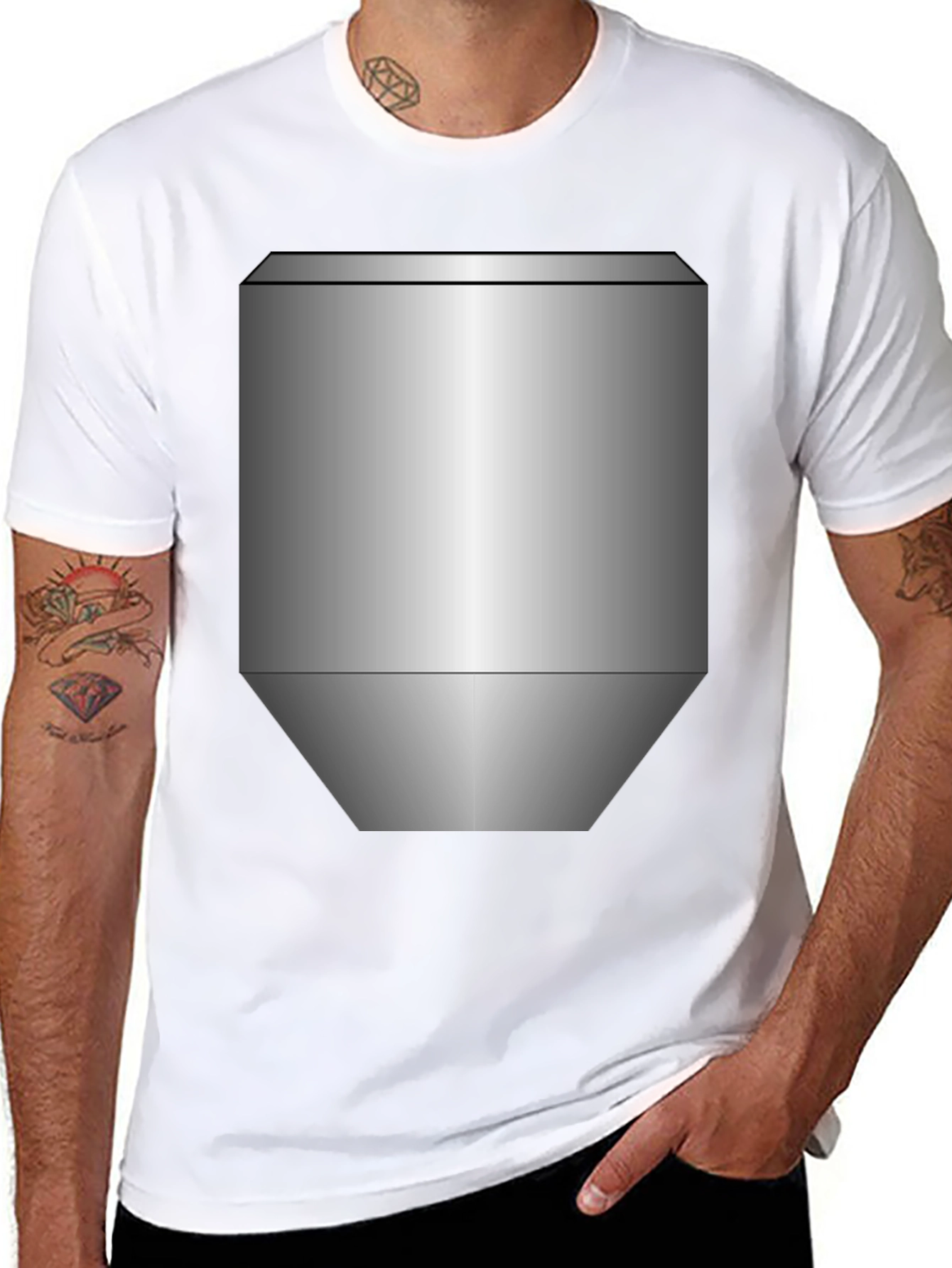Modern Metallic Block Graphic Tee