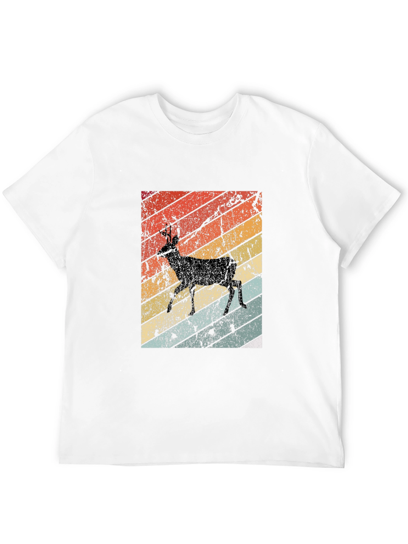 Retro Deer Graphic Tee - Black