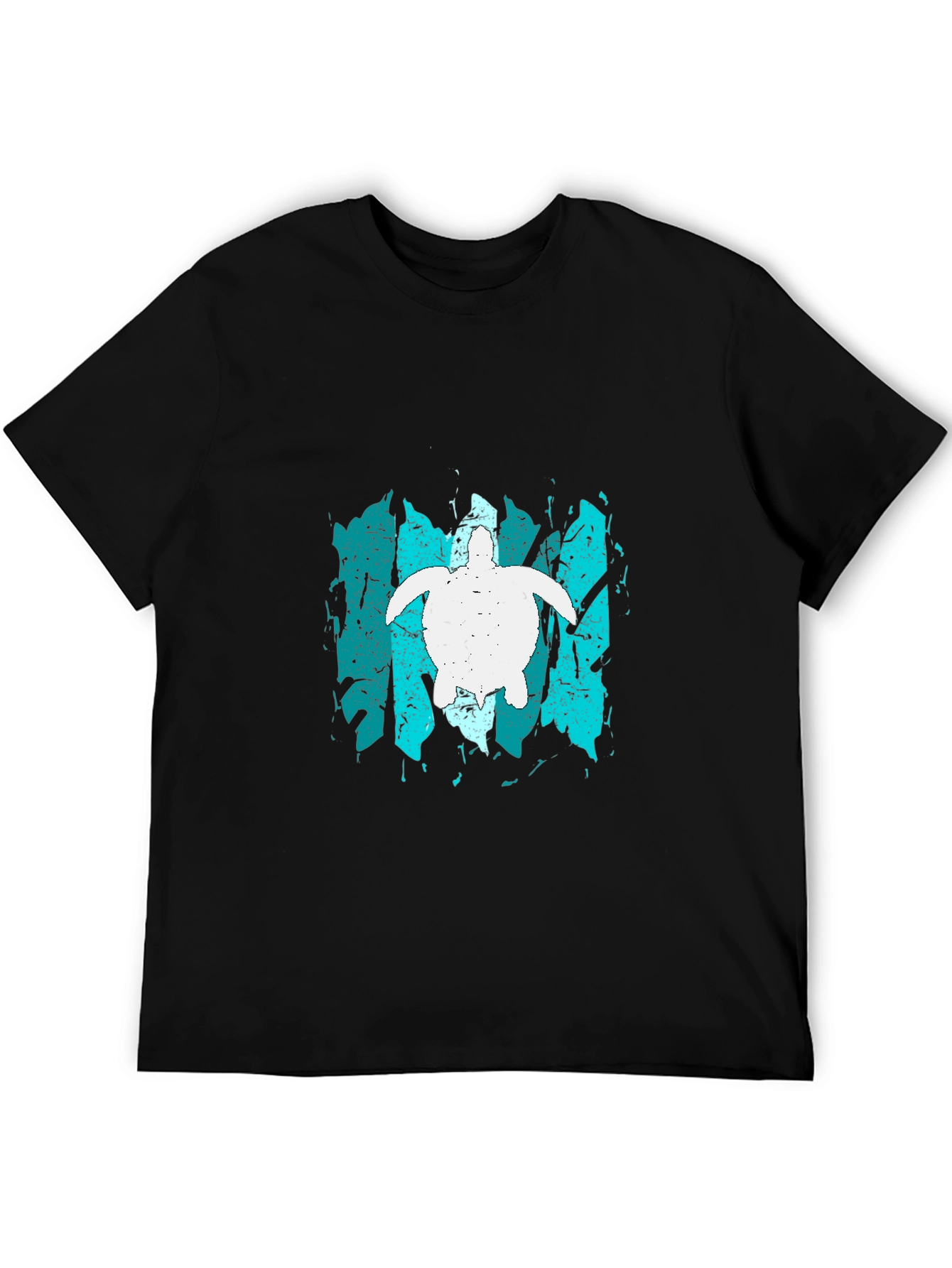 Turtle Graphic Tee - Black Cotton Casual Top