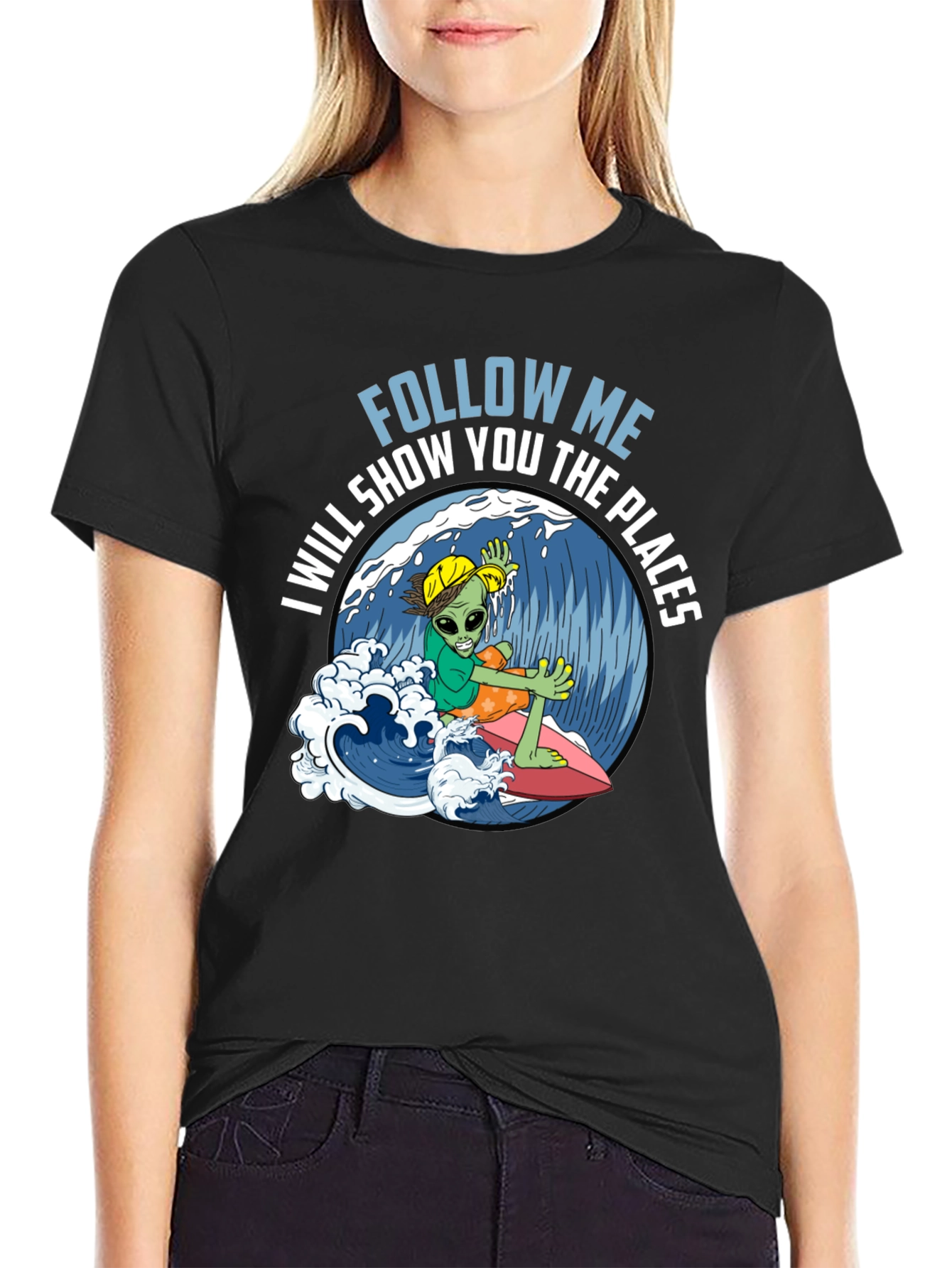 Alien Surfer T-Shirt - Follow Me!