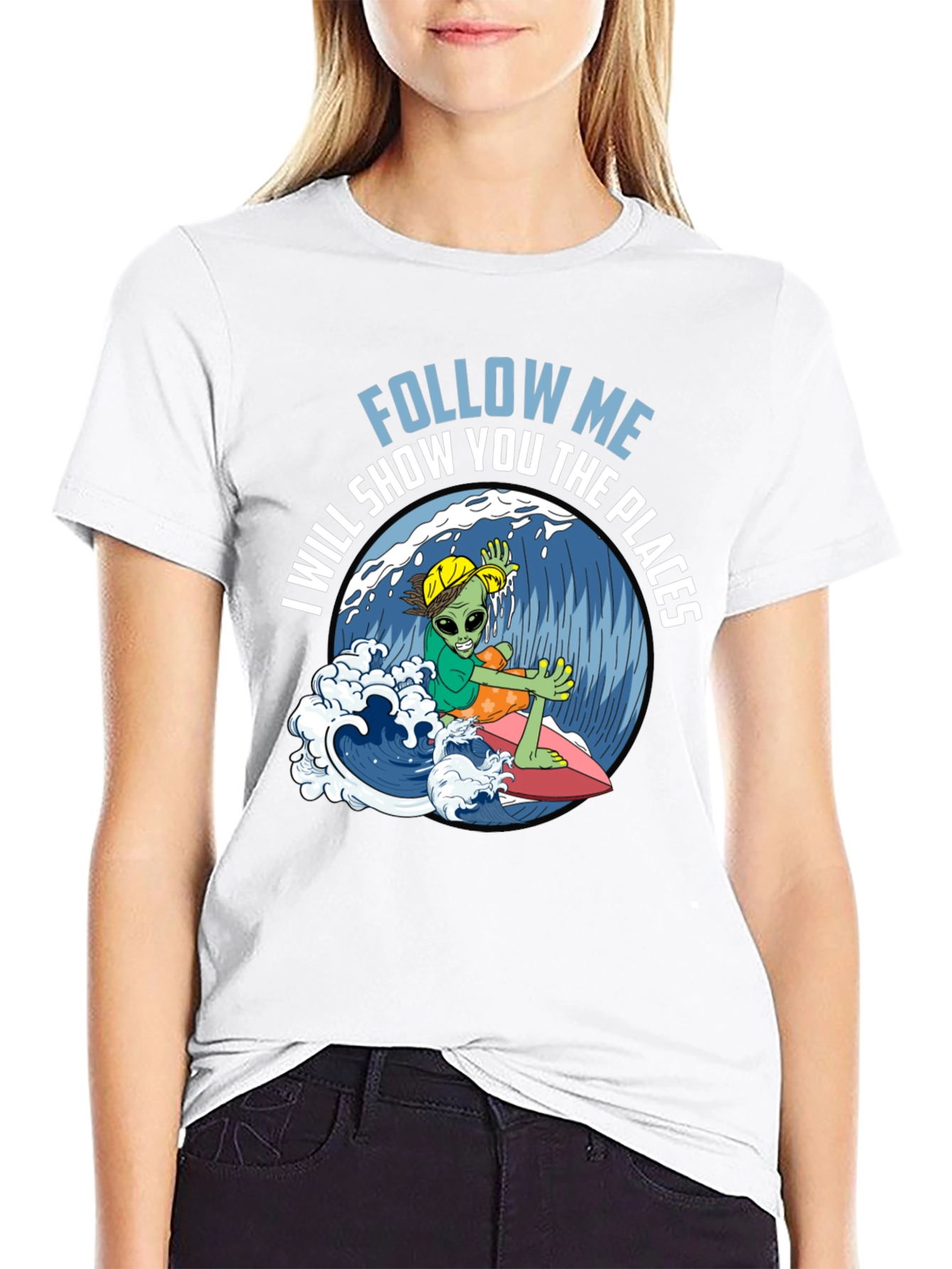 Alien Surfer T-Shirt - Follow Me!