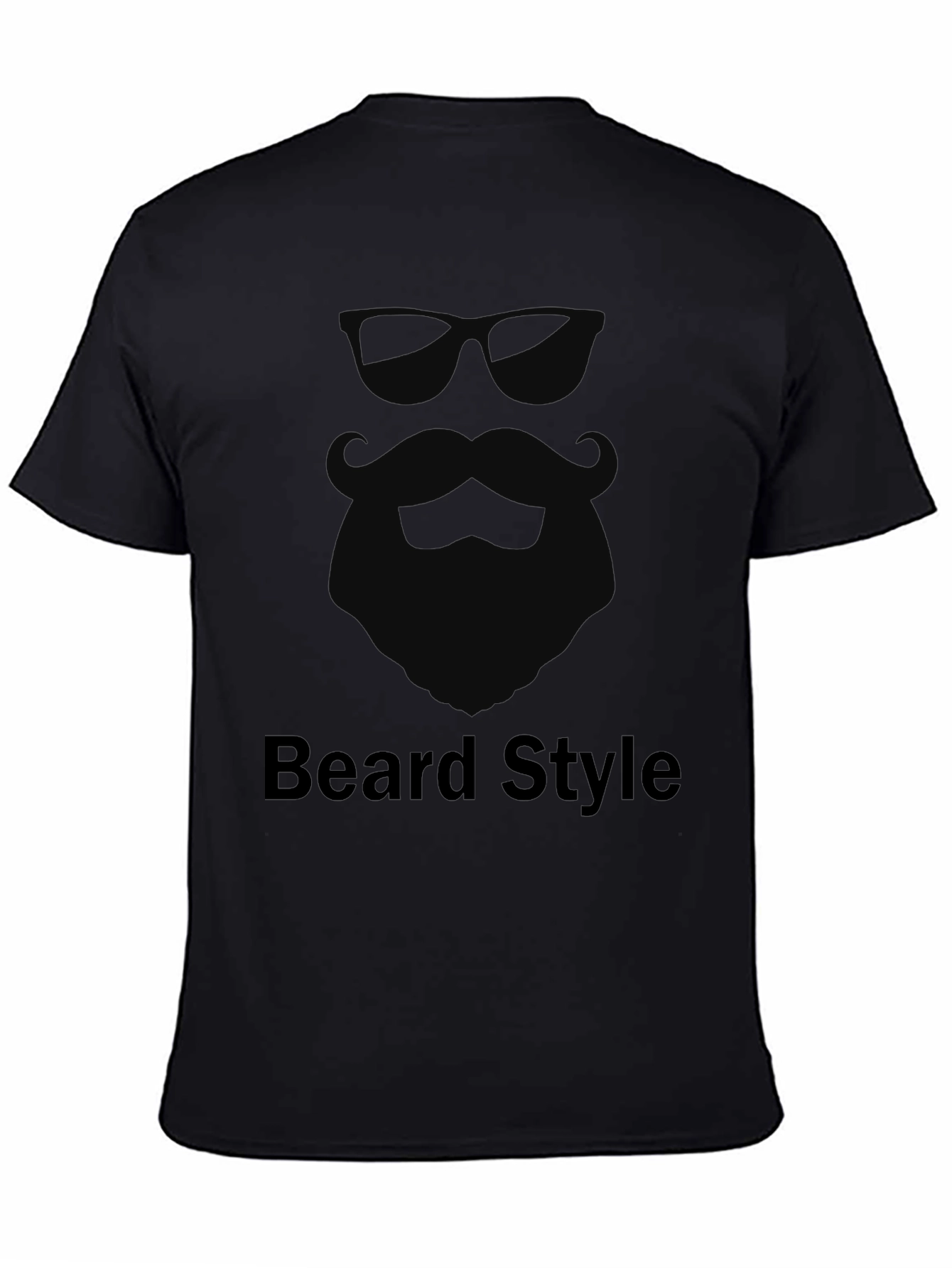 Cool Beard Style Graphic Tee - Mens Black T-Shirt