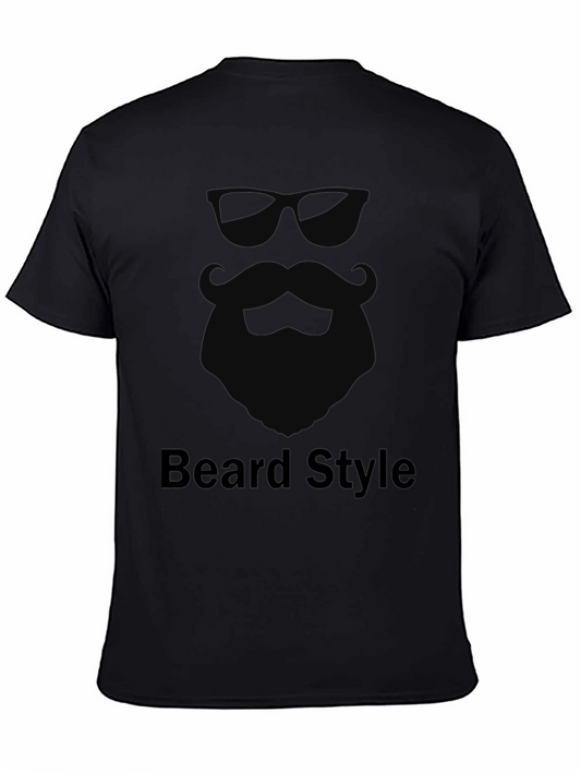 Cool Beard Style Graphic Tee - Mens Black T-Shirt