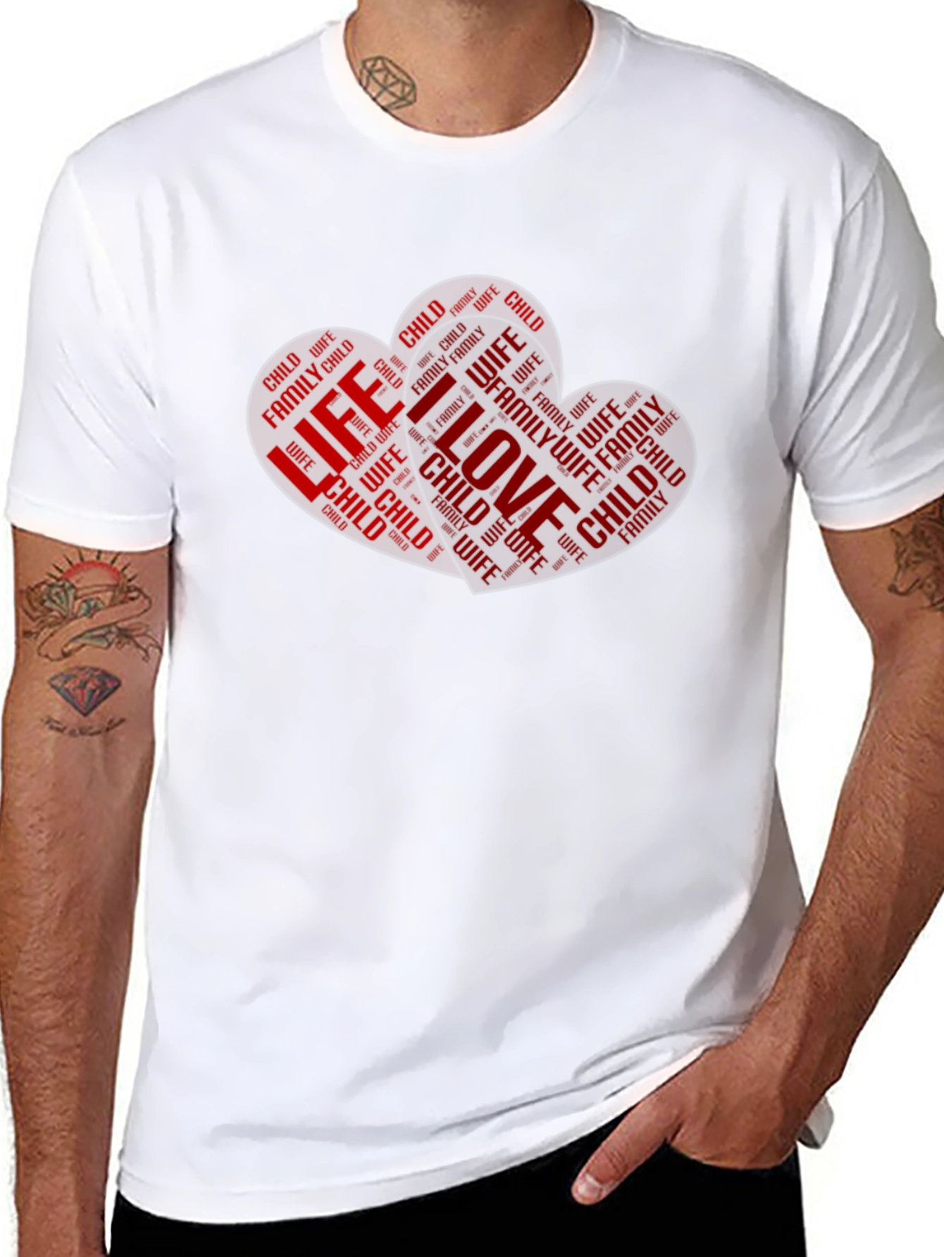 Family Love Heart Graphic T-Shirt