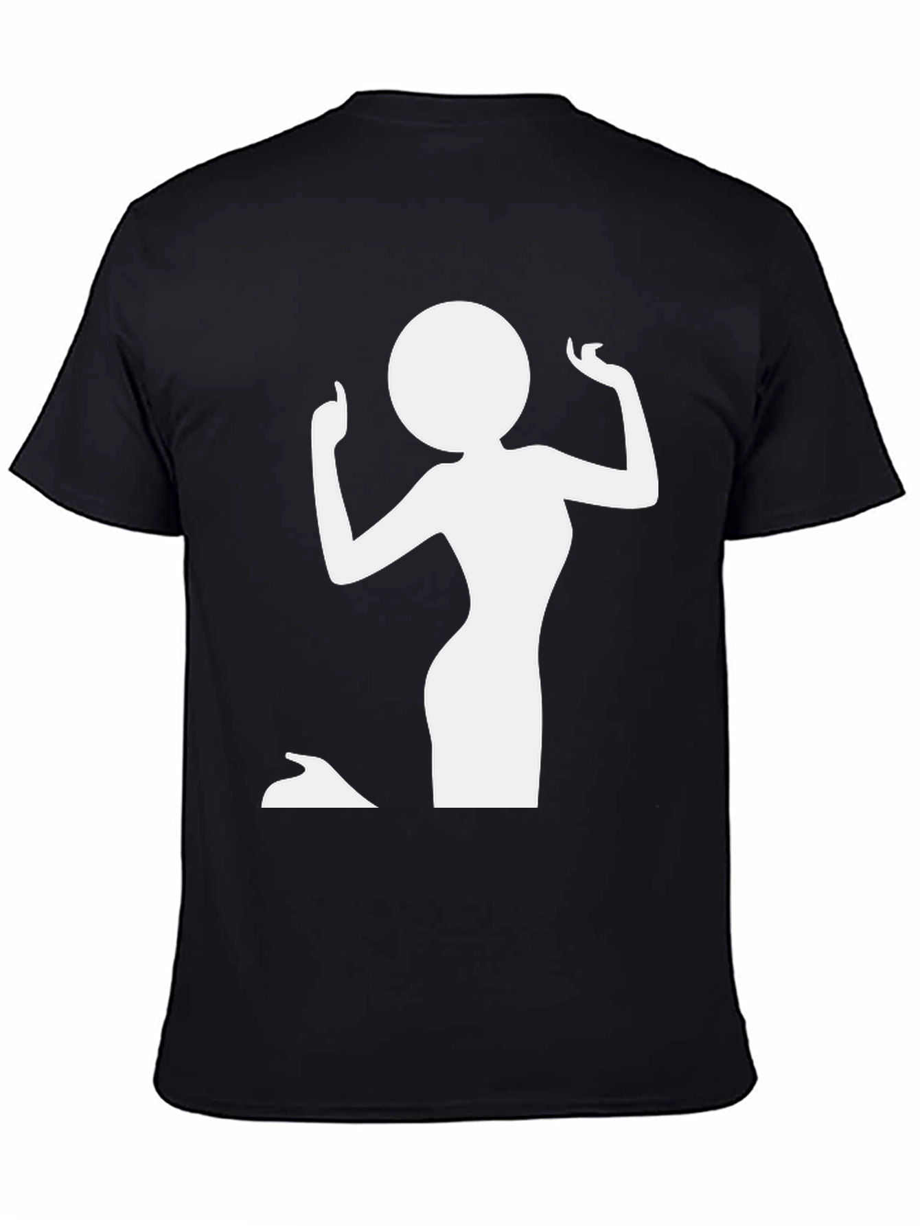Silhouette Woman Graphic Tee - Black Casual T-Shirt