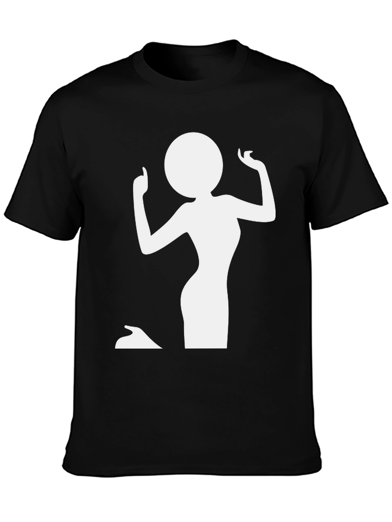 Silhouette Woman Graphic Tee - Black Casual T-Shirt