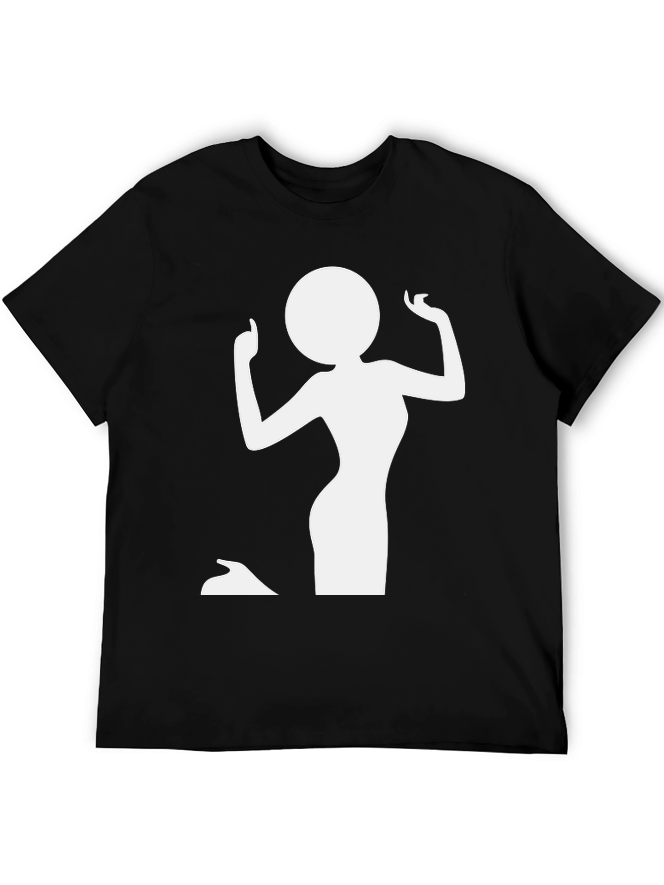 Silhouette Woman Graphic Tee - Black Casual T-Shirt