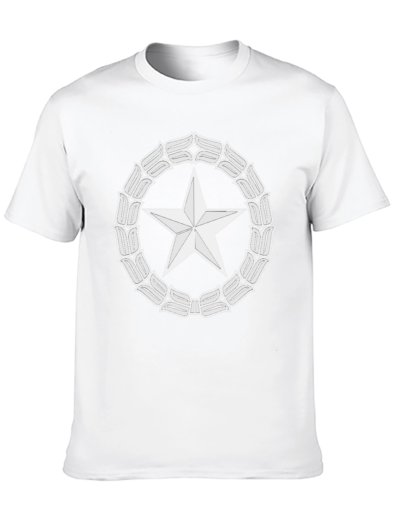 Star & Floral Wreath Graphic Tee - Black