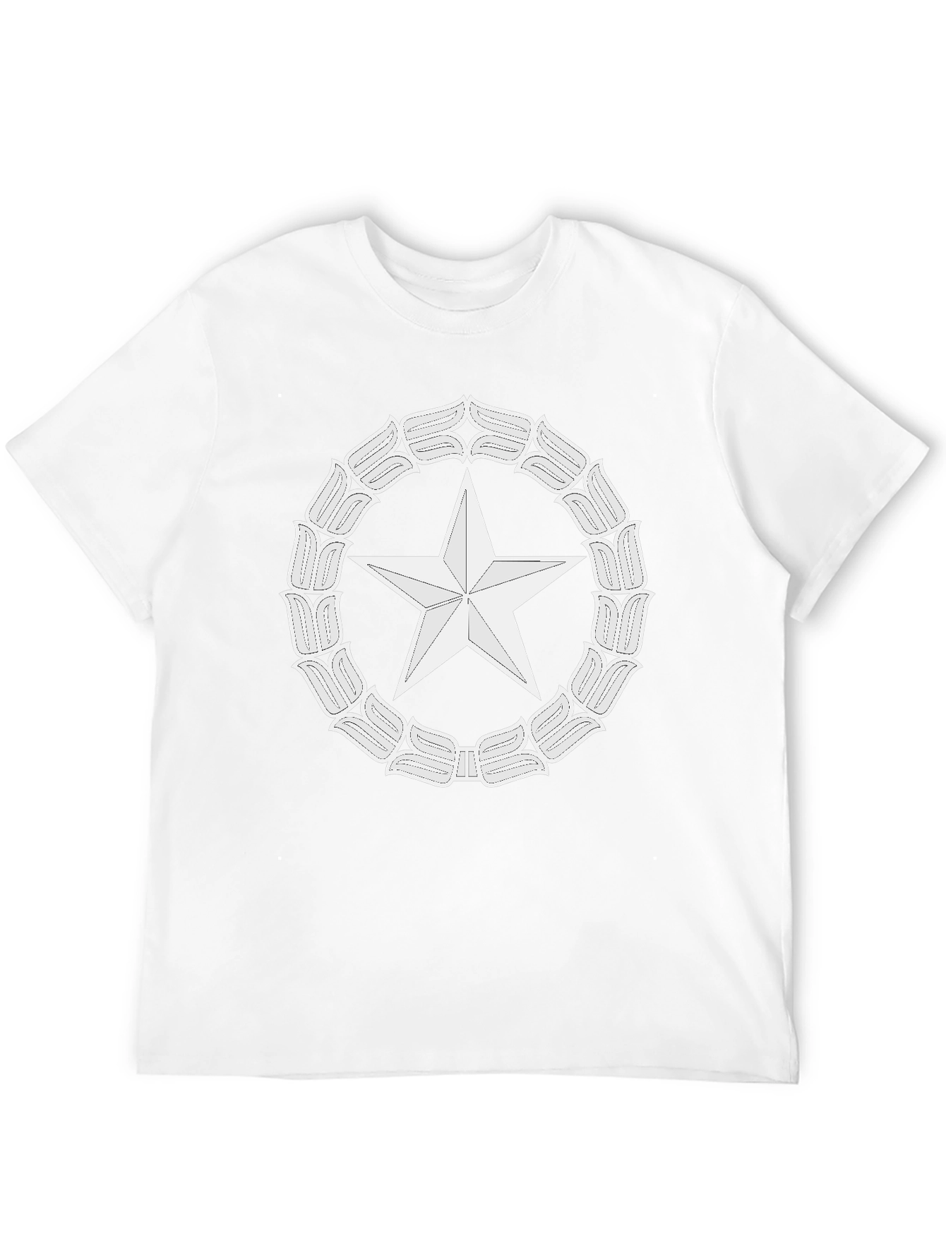 Star & Floral Wreath Graphic Tee - Black