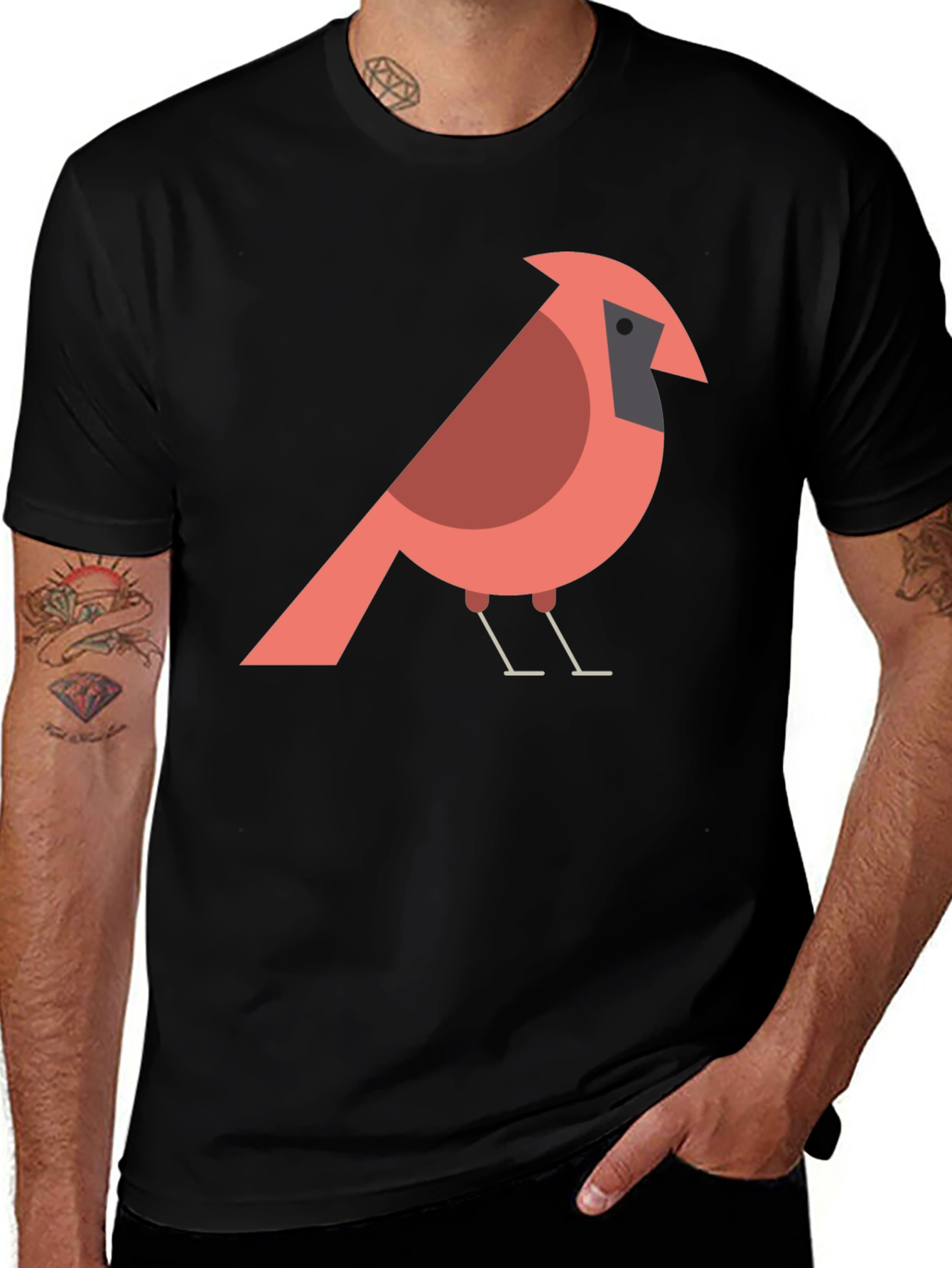 Cardinal Bird Graphic T-Shirt - Casual Cotton Tee