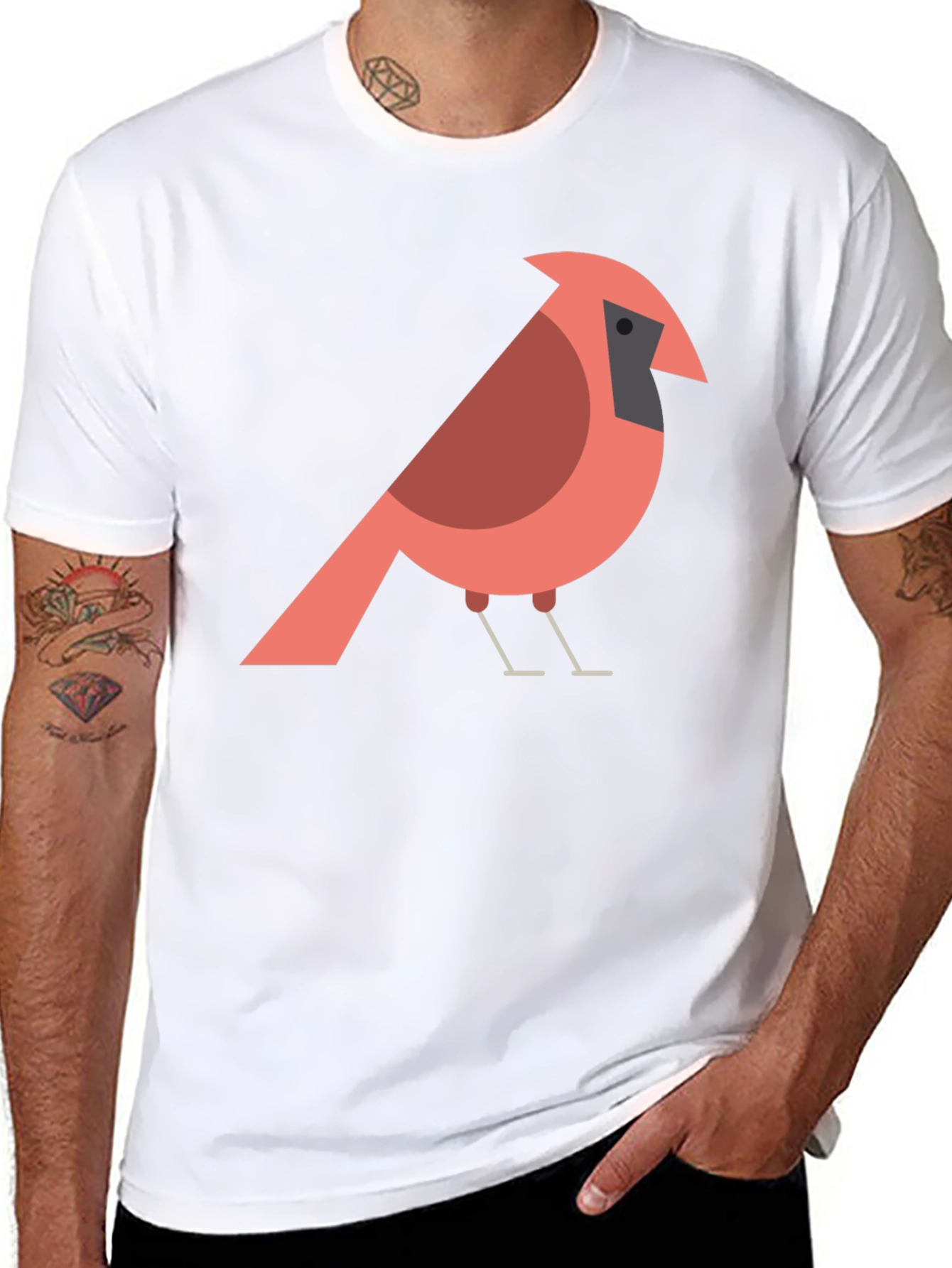 Cardinal Bird Graphic T-Shirt - Casual Cotton Tee