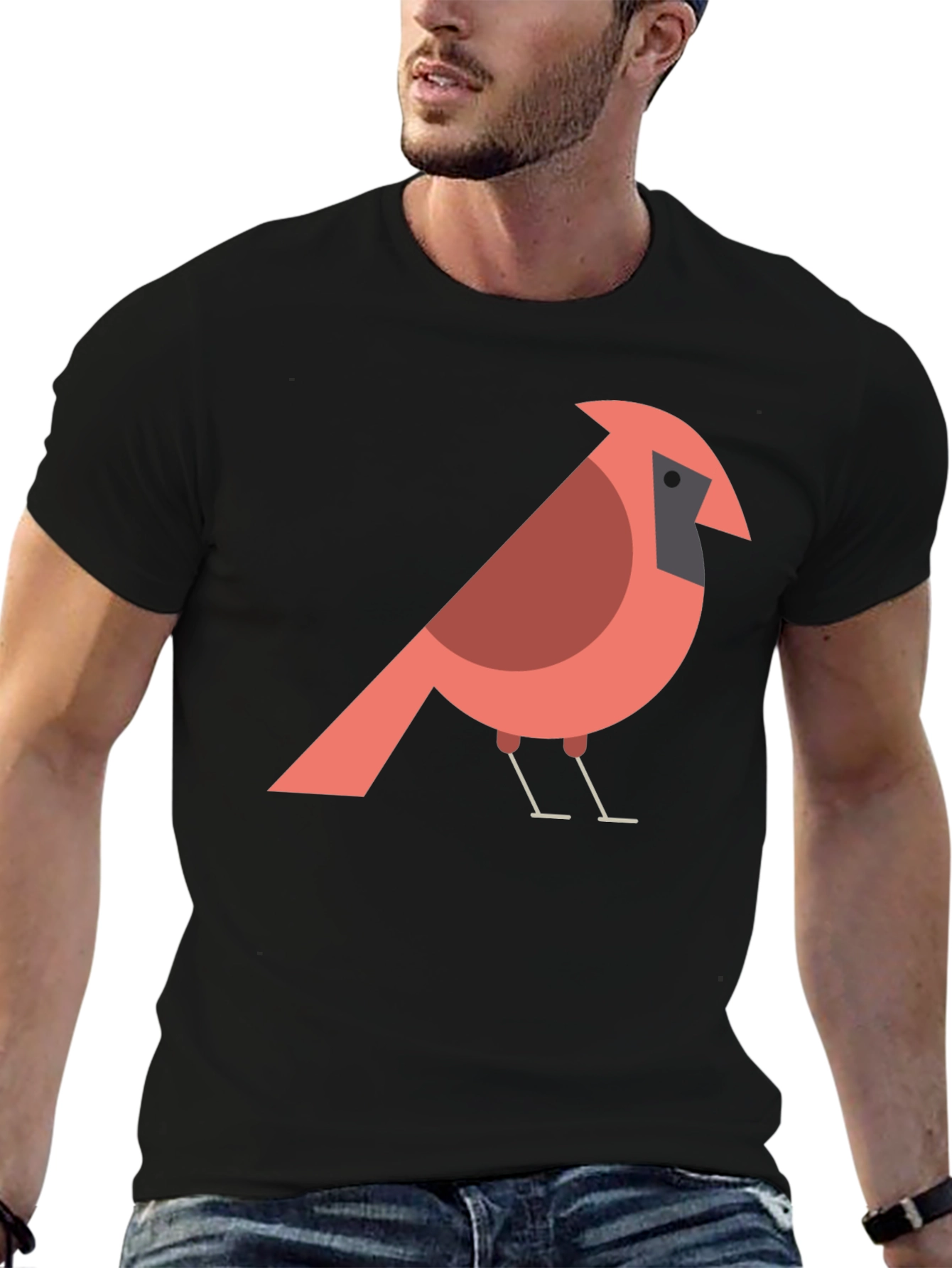 Cardinal Bird Graphic T-Shirt - Casual Cotton Tee
