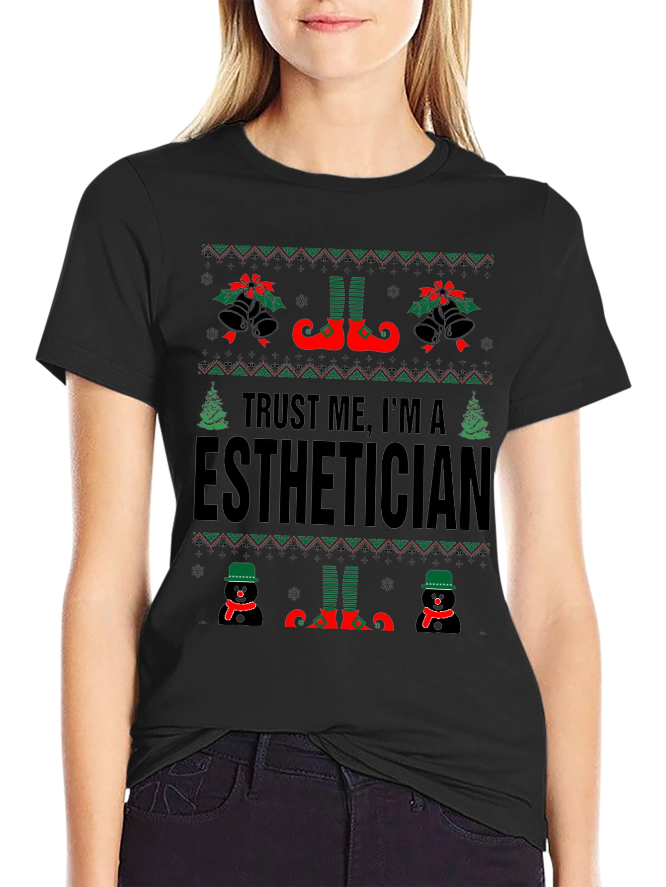 Esthetician Ugly Christmas Sweater T-Shirt