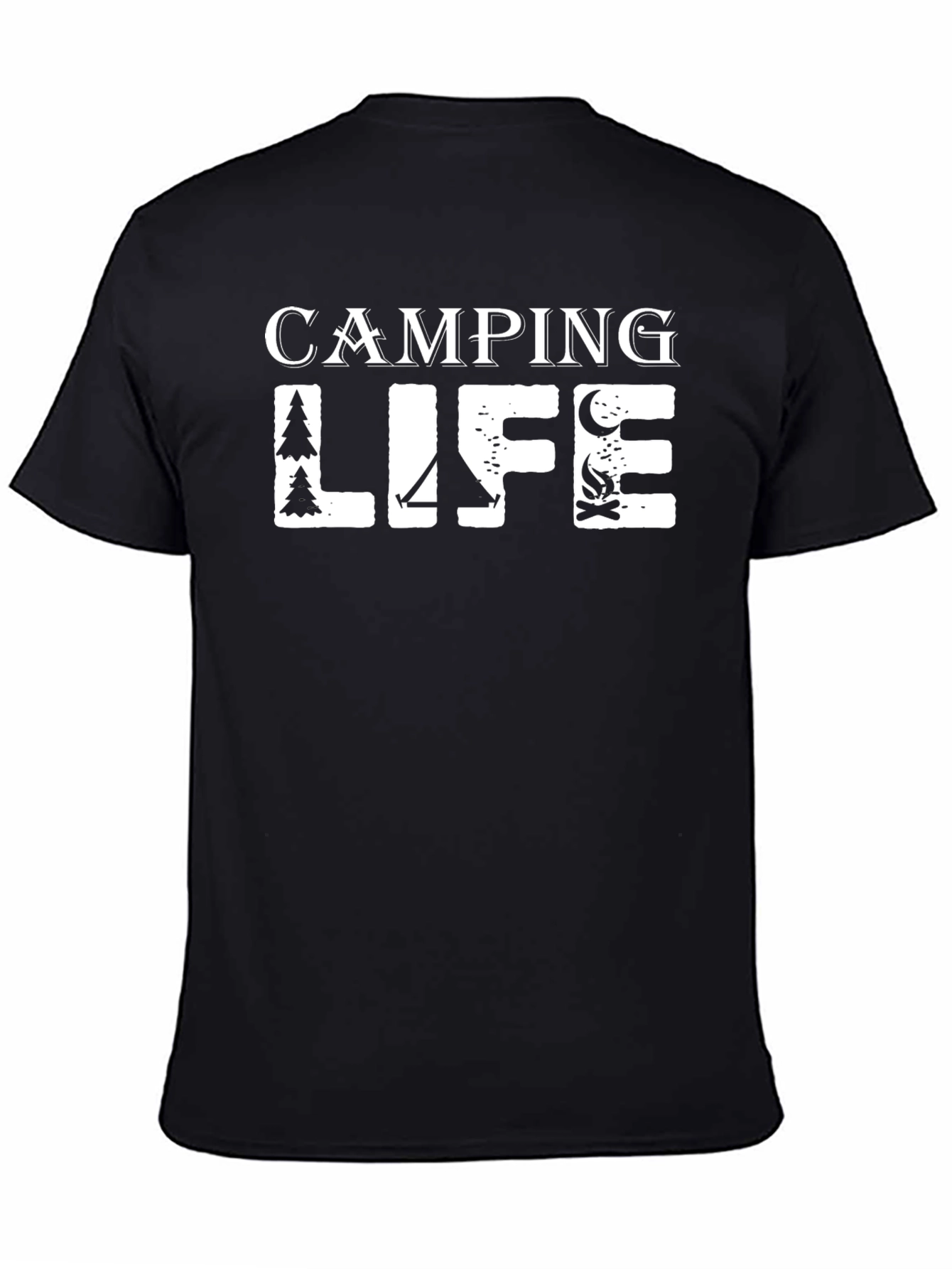 Camping Life Black Graphic T-Shirt