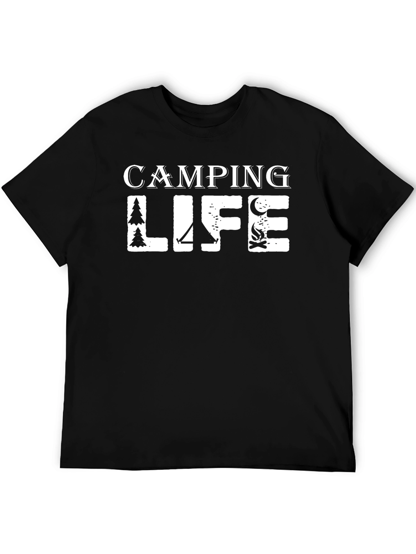 Camping Life Black Graphic T-Shirt