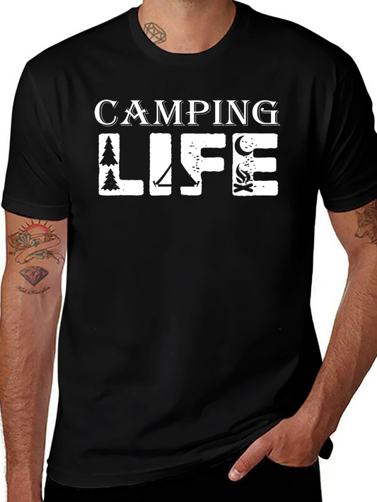 Camping Life Black Graphic T-Shirt