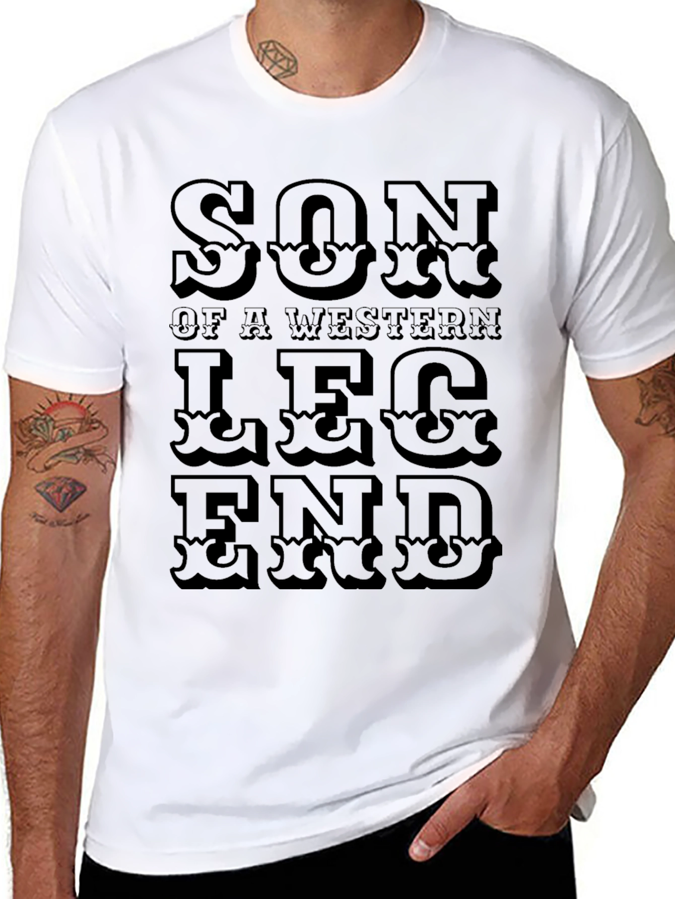 Son of a Western Legend Black T-Shirt