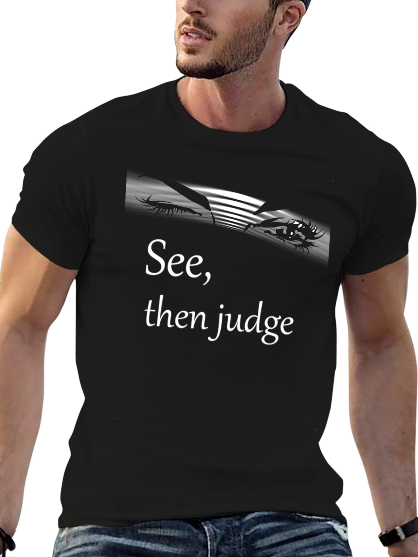 See Then Judge Black Graphic Tee