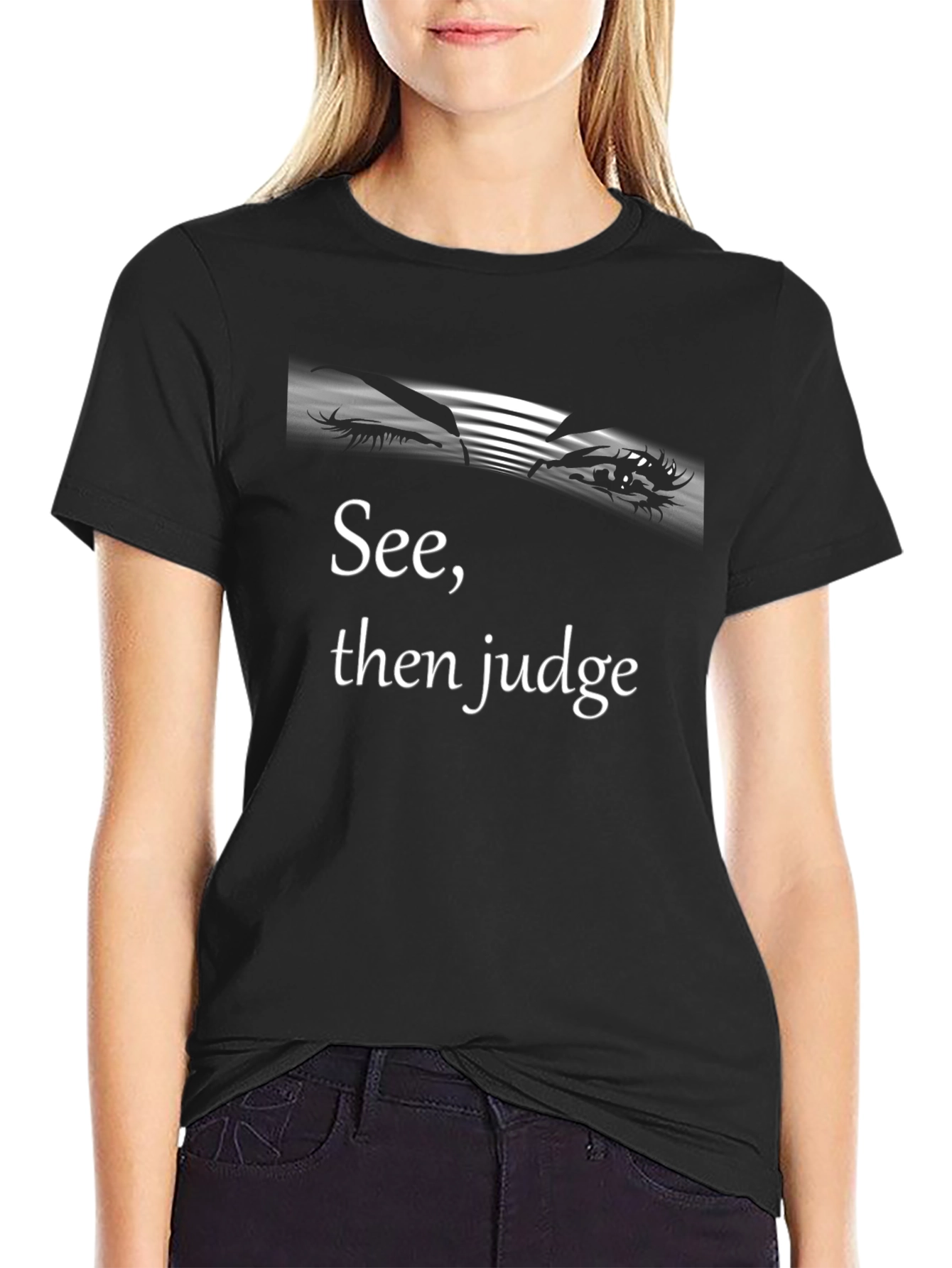 See Then Judge Black Graphic Tee