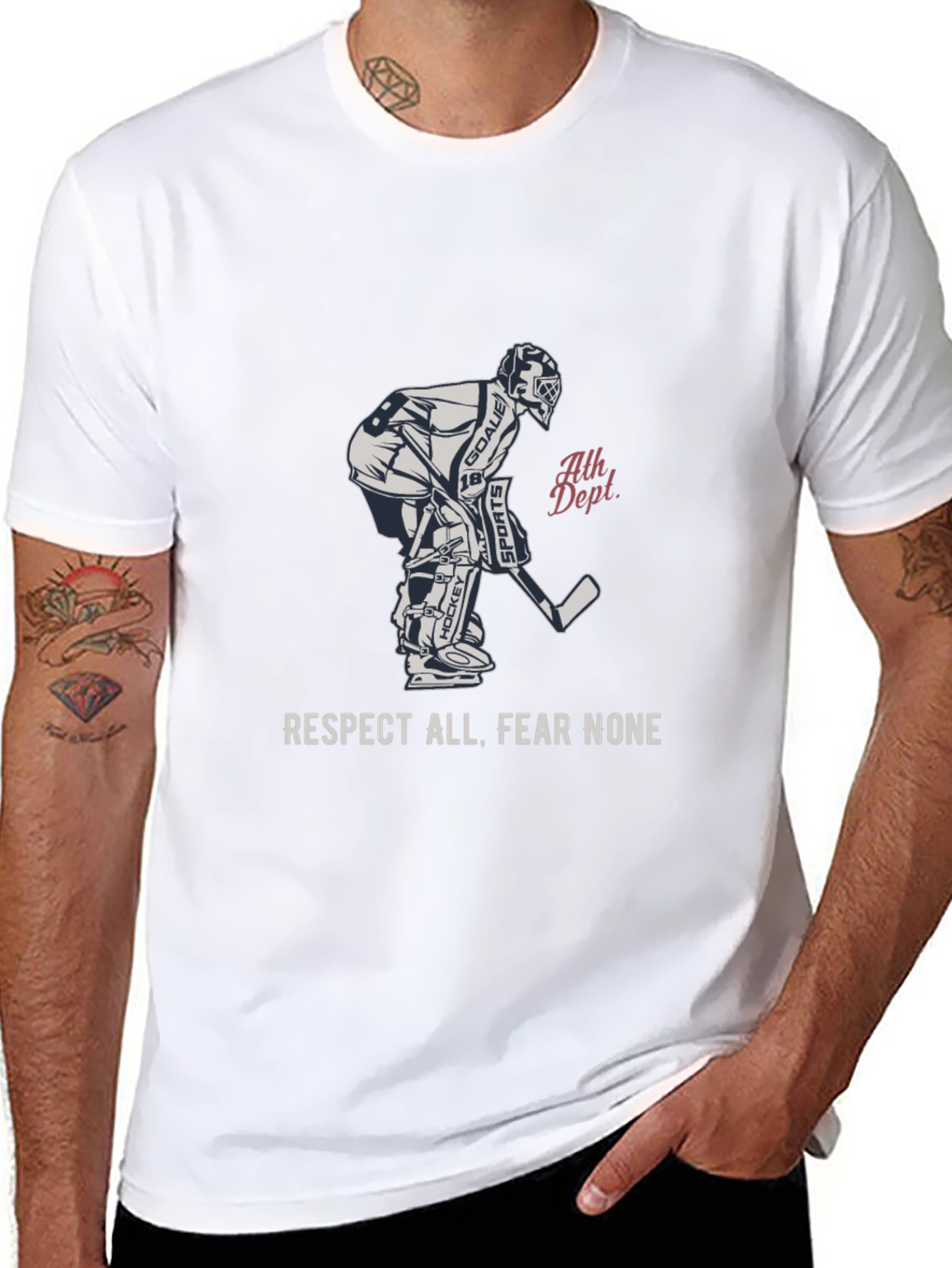 Hockey Goalie T-Shirt - Respect All Fear None