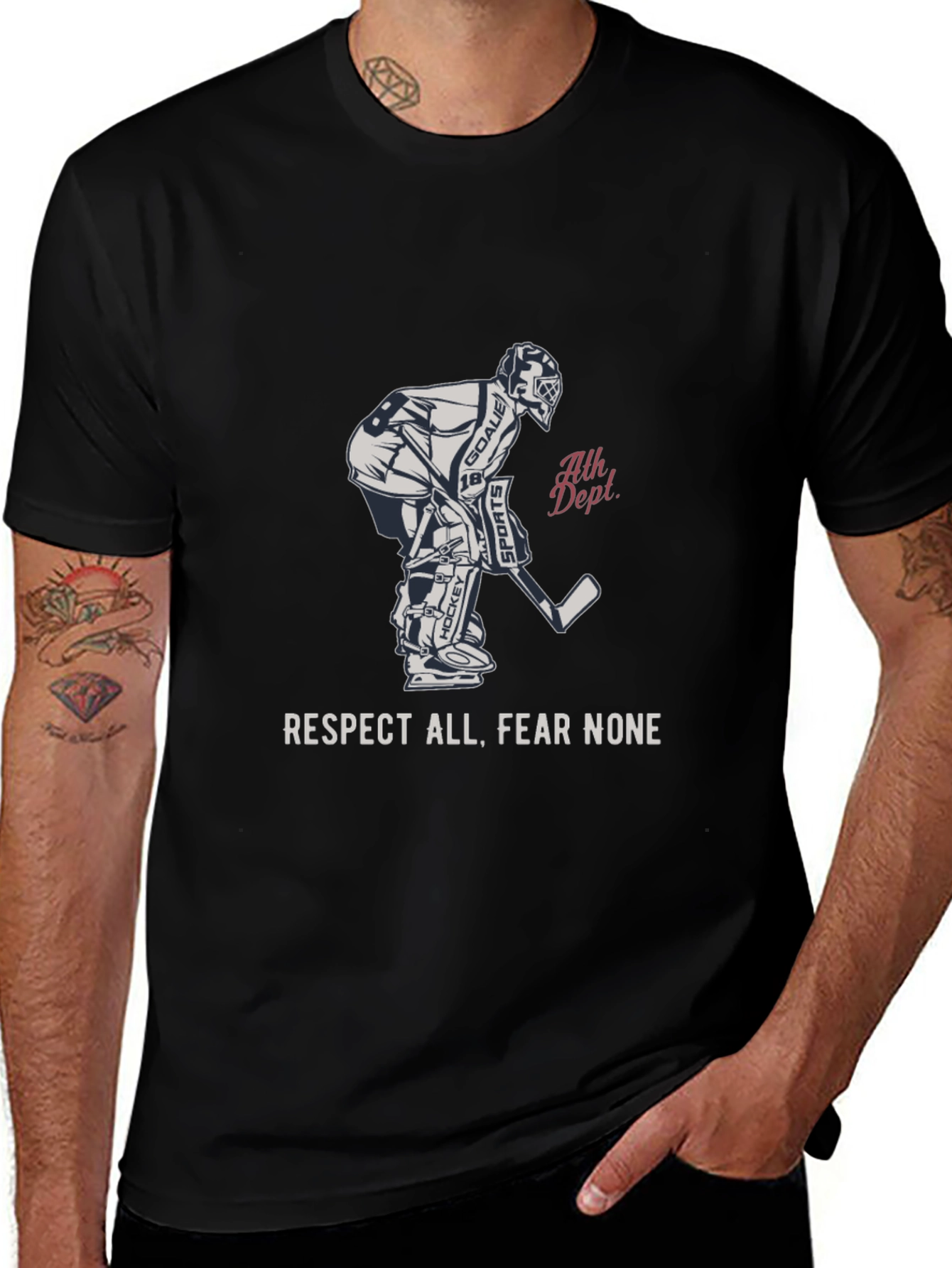 Hockey Goalie T-Shirt - Respect All Fear None