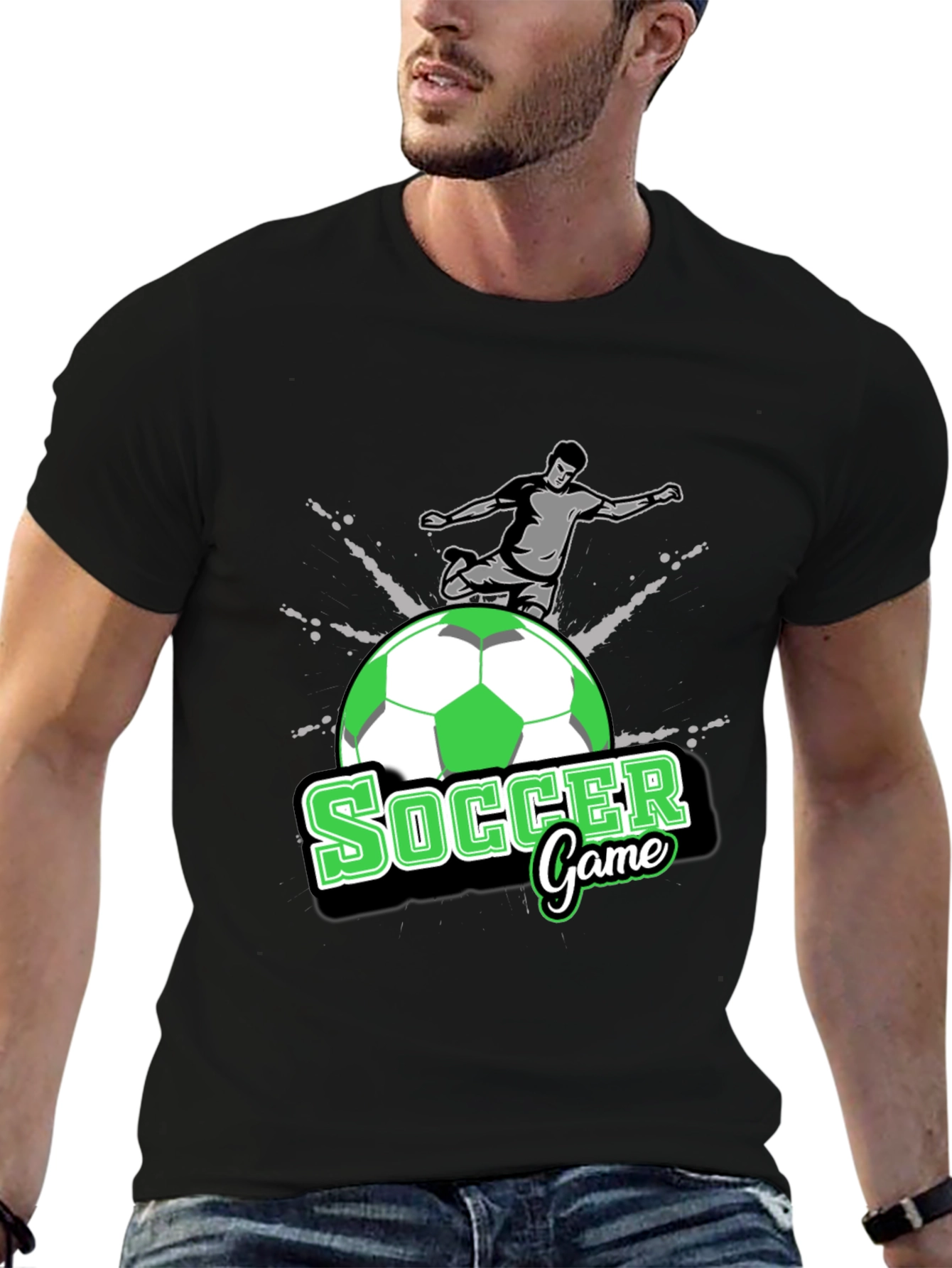 Soccer Game T-Shirt - Black Graphic Tee