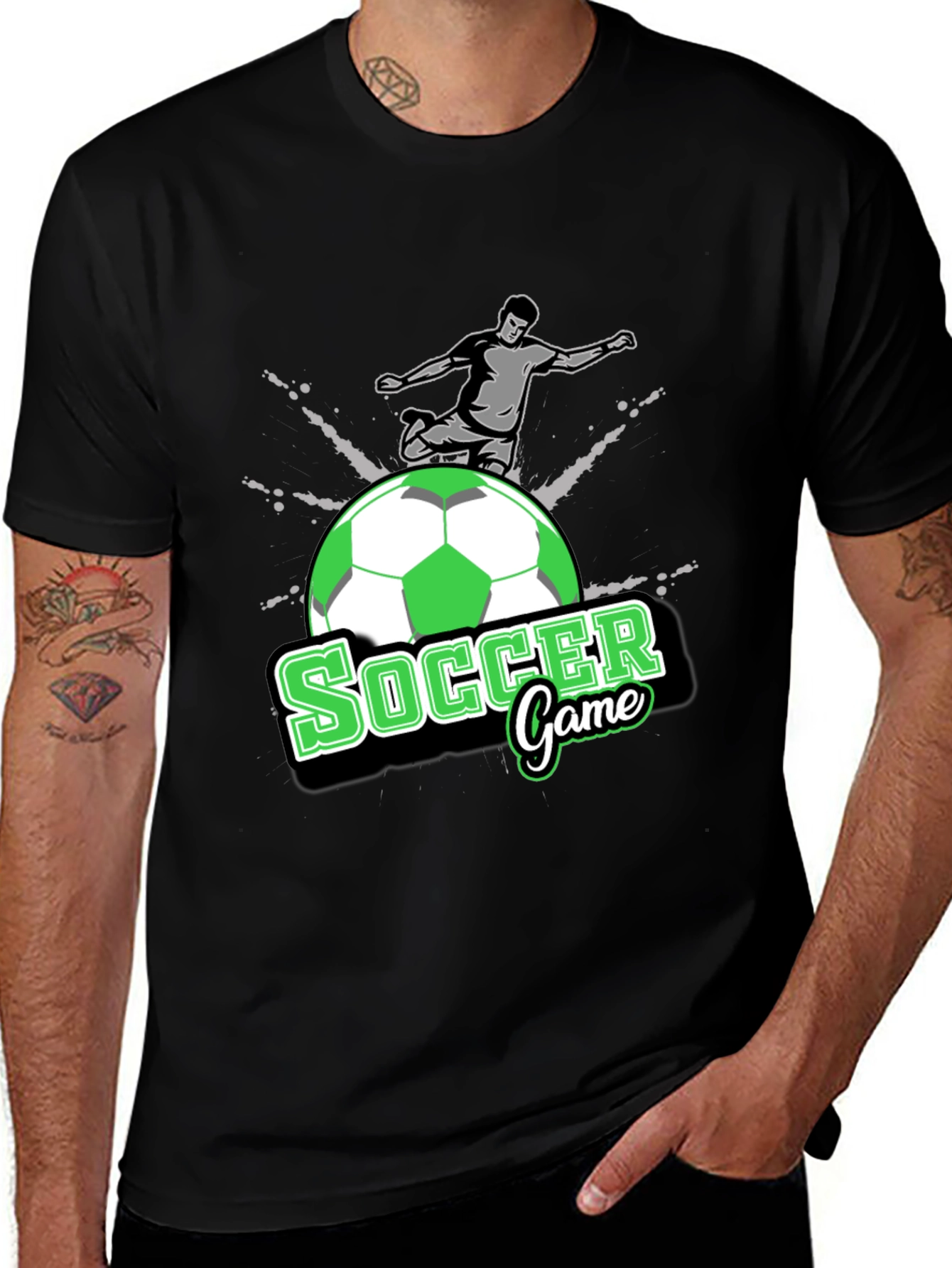 Soccer Game T-Shirt - Black Graphic Tee