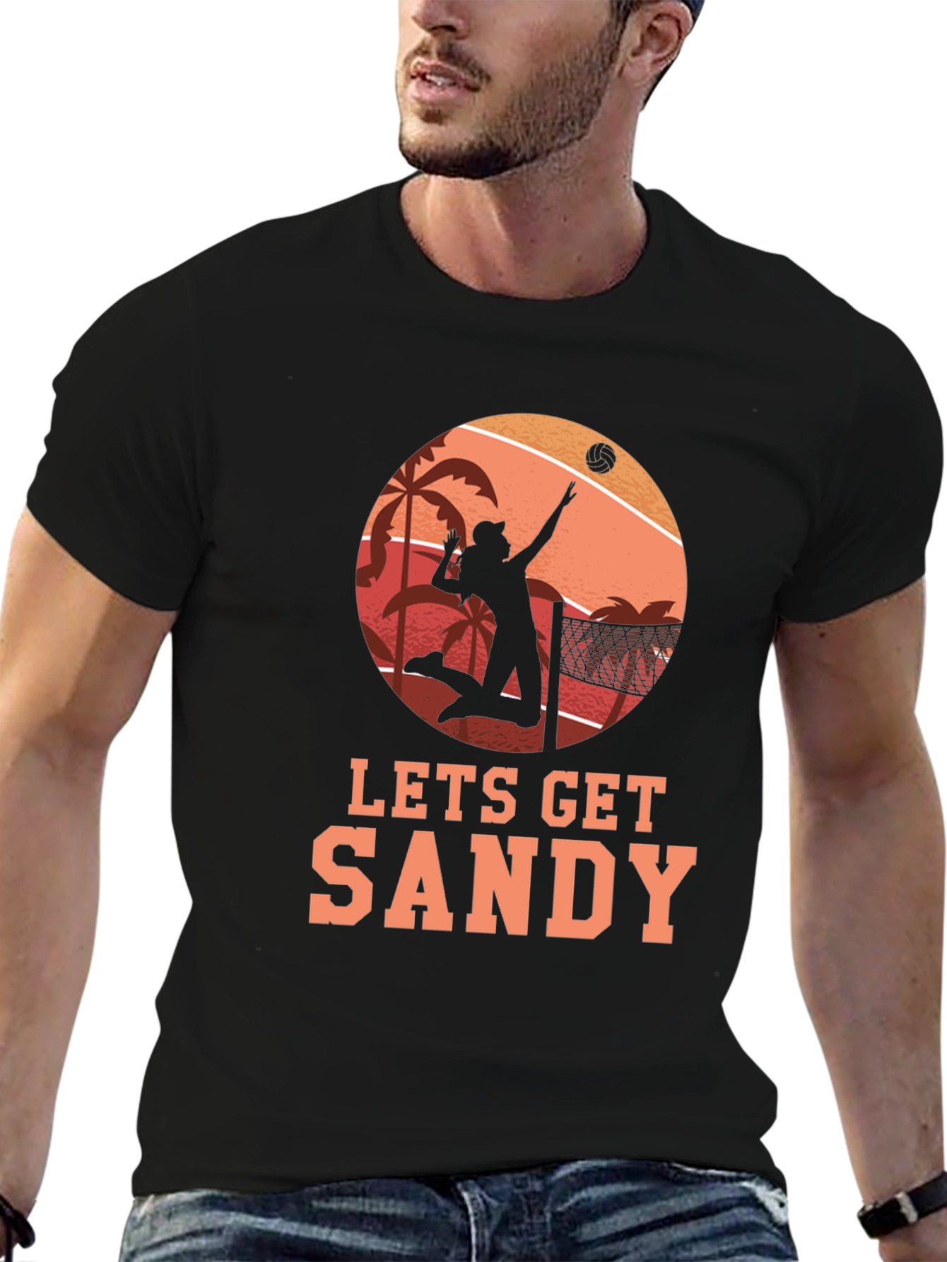 Lets Get Sandy Beach Volleyball T-Shirt