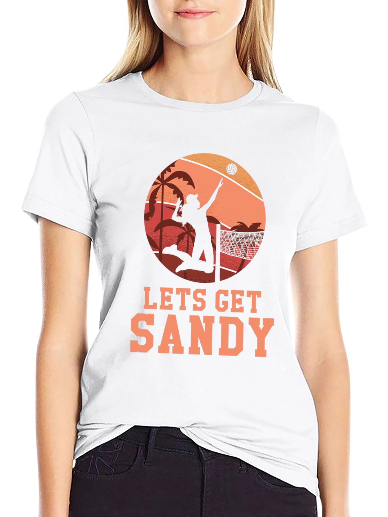 Lets Get Sandy Beach Volleyball T-Shirt