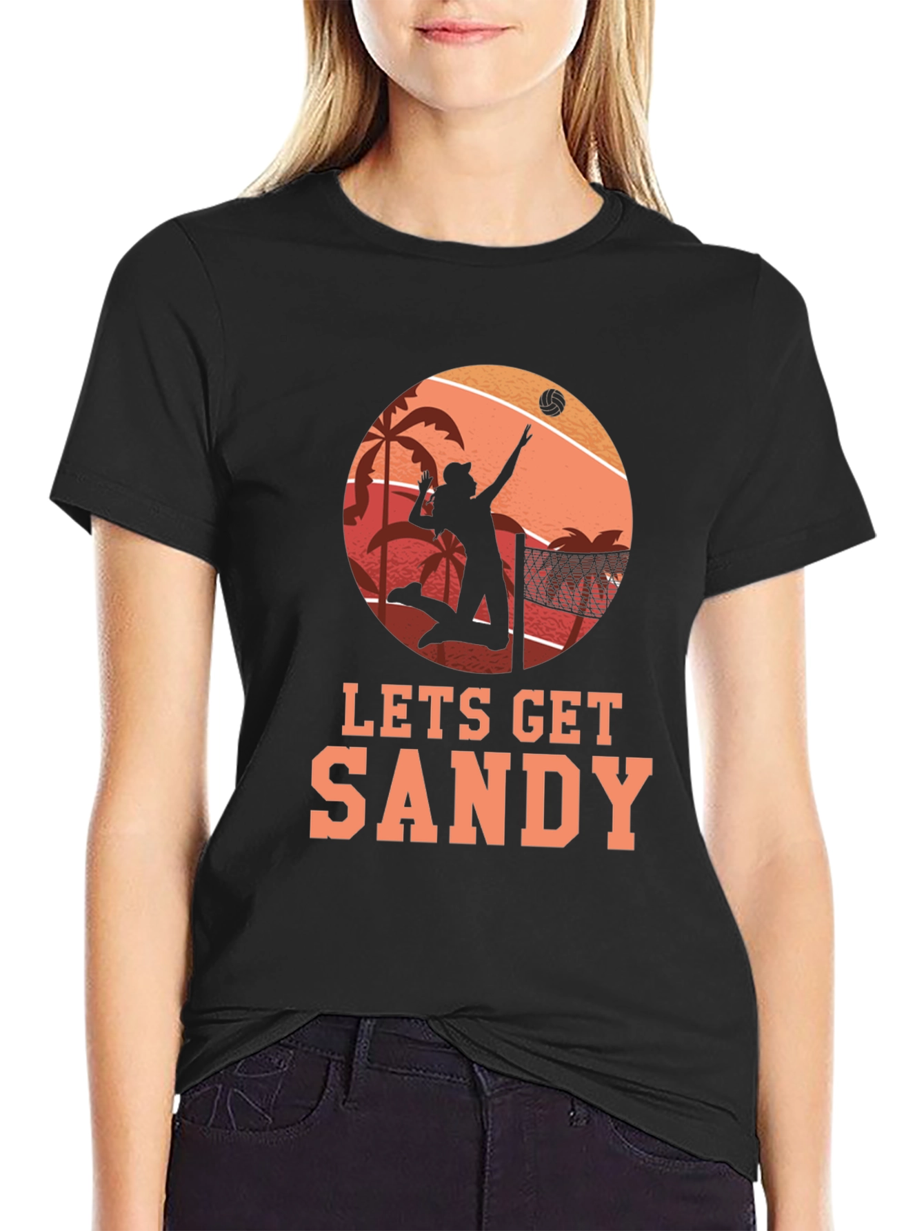 Lets Get Sandy Beach Volleyball T-Shirt